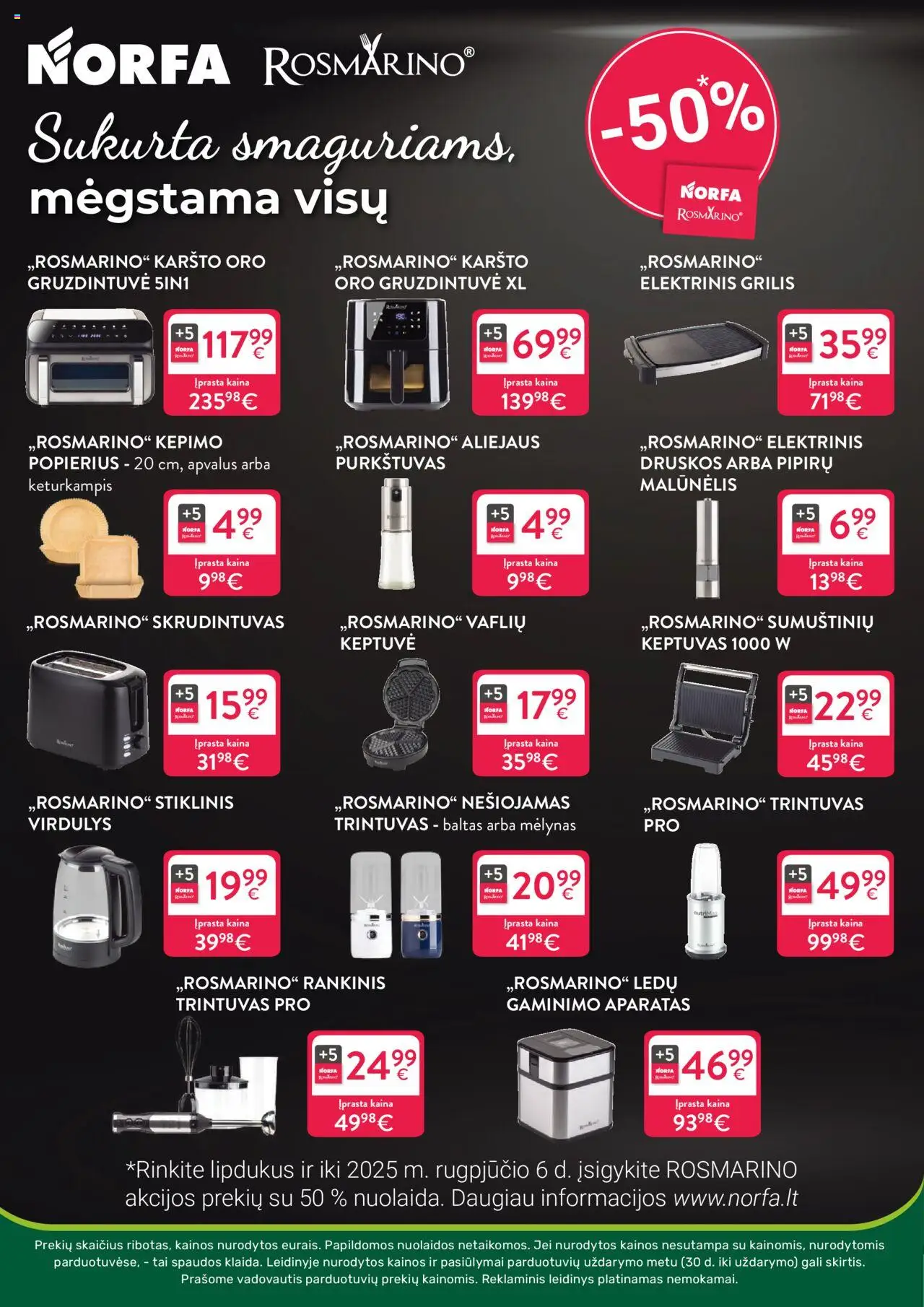 NORFA leidinys│galioja nuo 26.06.2025 | Puslapis: 32 | Prekių: Keptuvė, Kepimo popierius, Grilis, Virdulys