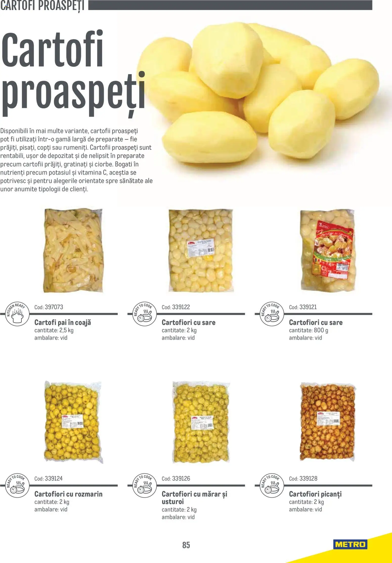 Noul catalog Metro – valabil de la 14.11.2024 | Pagină: 85 | Produse: Mărar, Cartofi, Sare, Usturoi