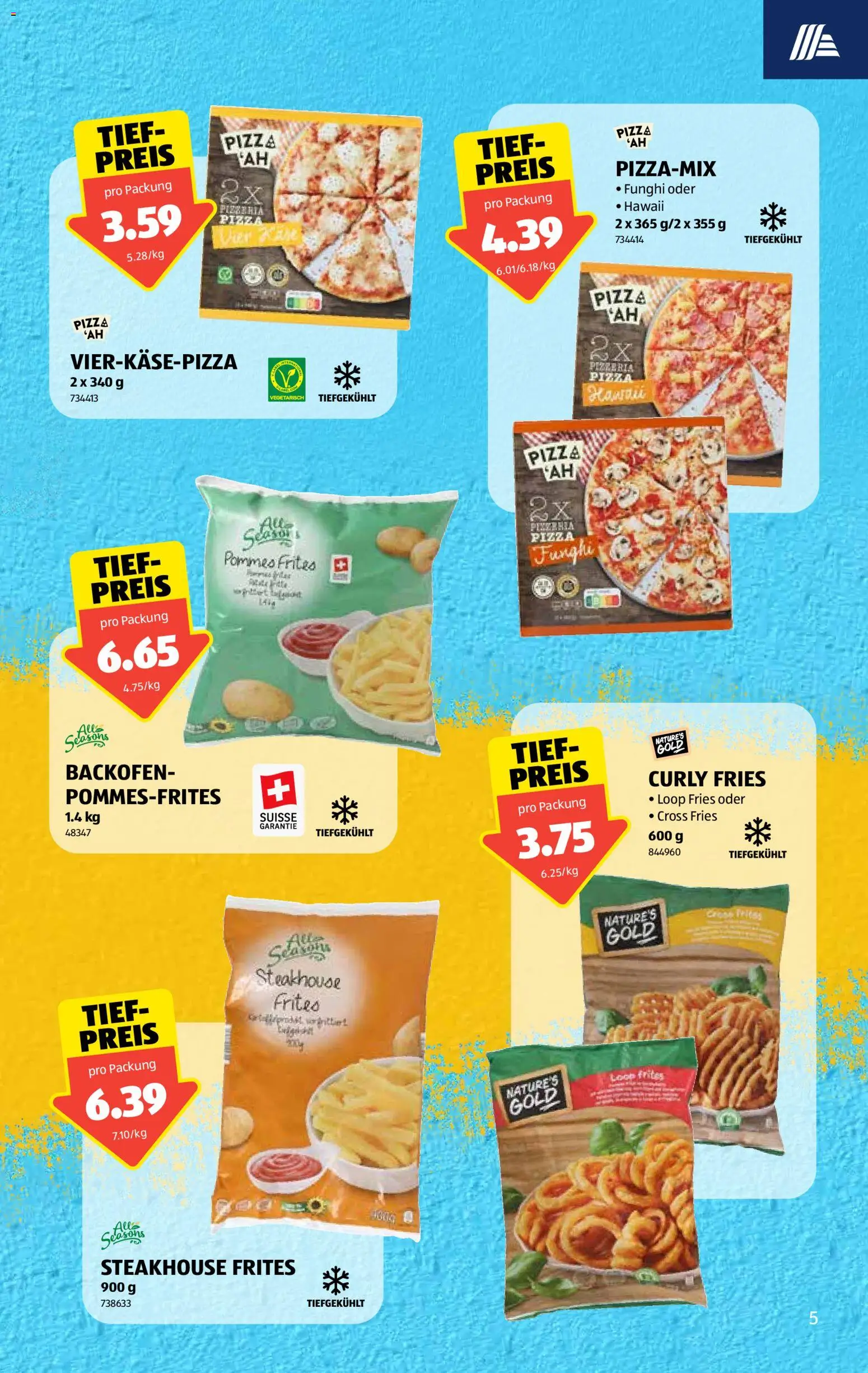 Aldi aktionen – gültig ab 09.04.2026 | Seite: 5 | Produkte: Pommes Frites, Pizza, Backofen