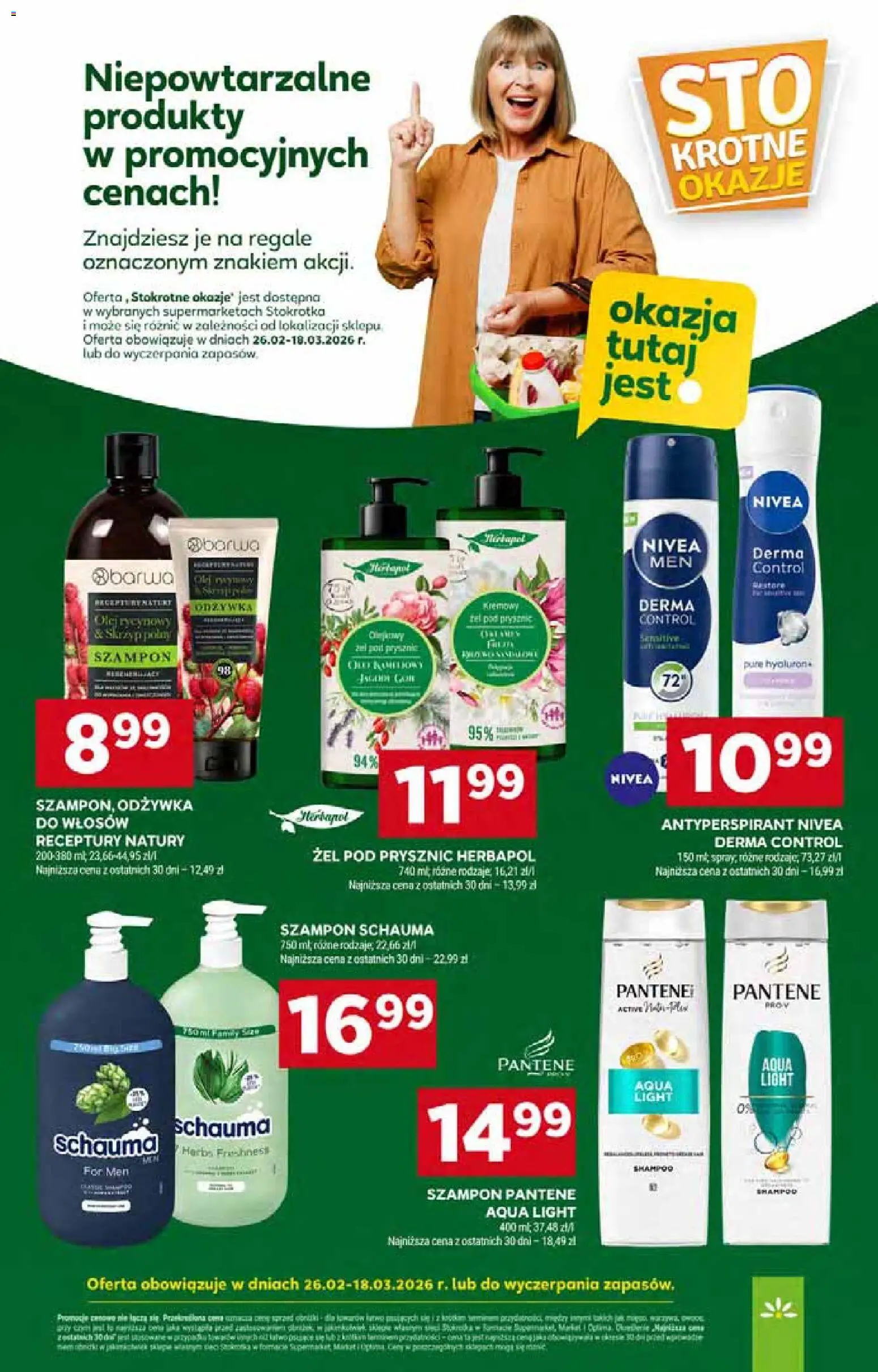 Stokrotka gazetka od 05.03.2026 | Strona: 48 | Produkty: Prysznic, Odżywka do włosów, Żel pod prysznic, Antyperspirant