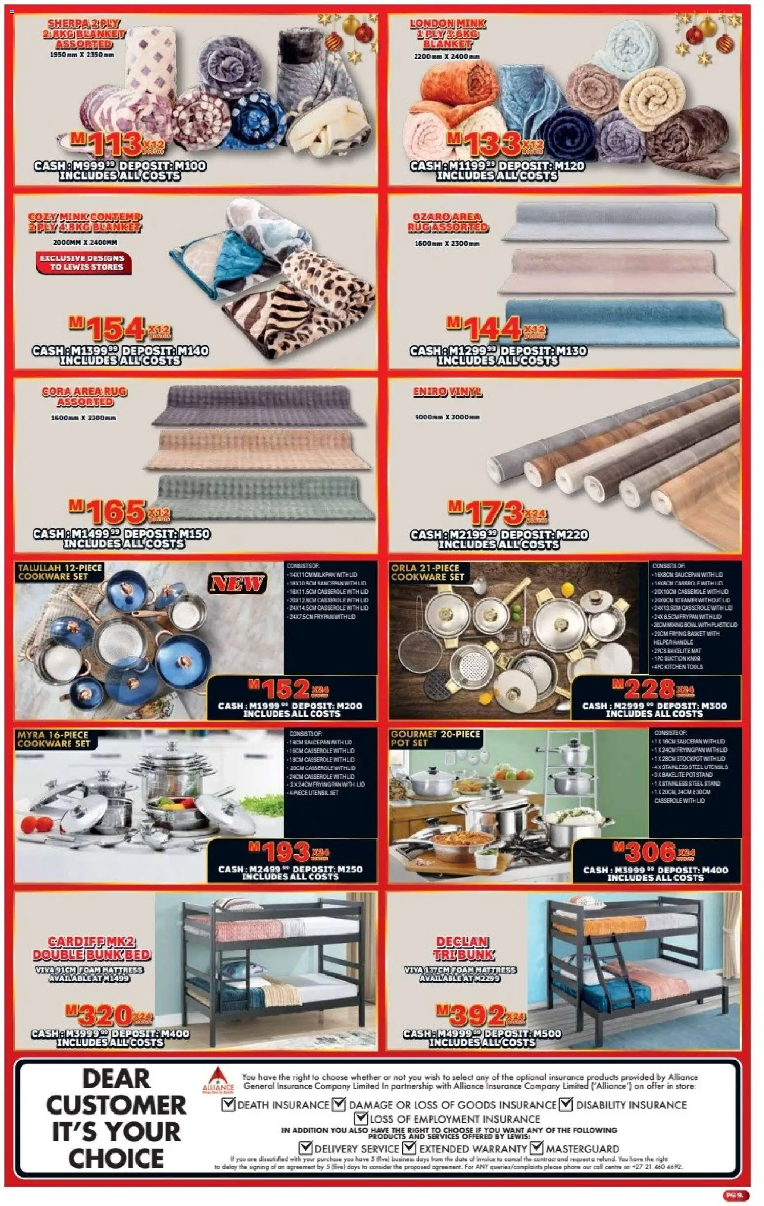 New Lewis Stores catalogue – valid from 08.12.2025 | Page: 9 | Products: Rug, Bowl, Bed, Basket