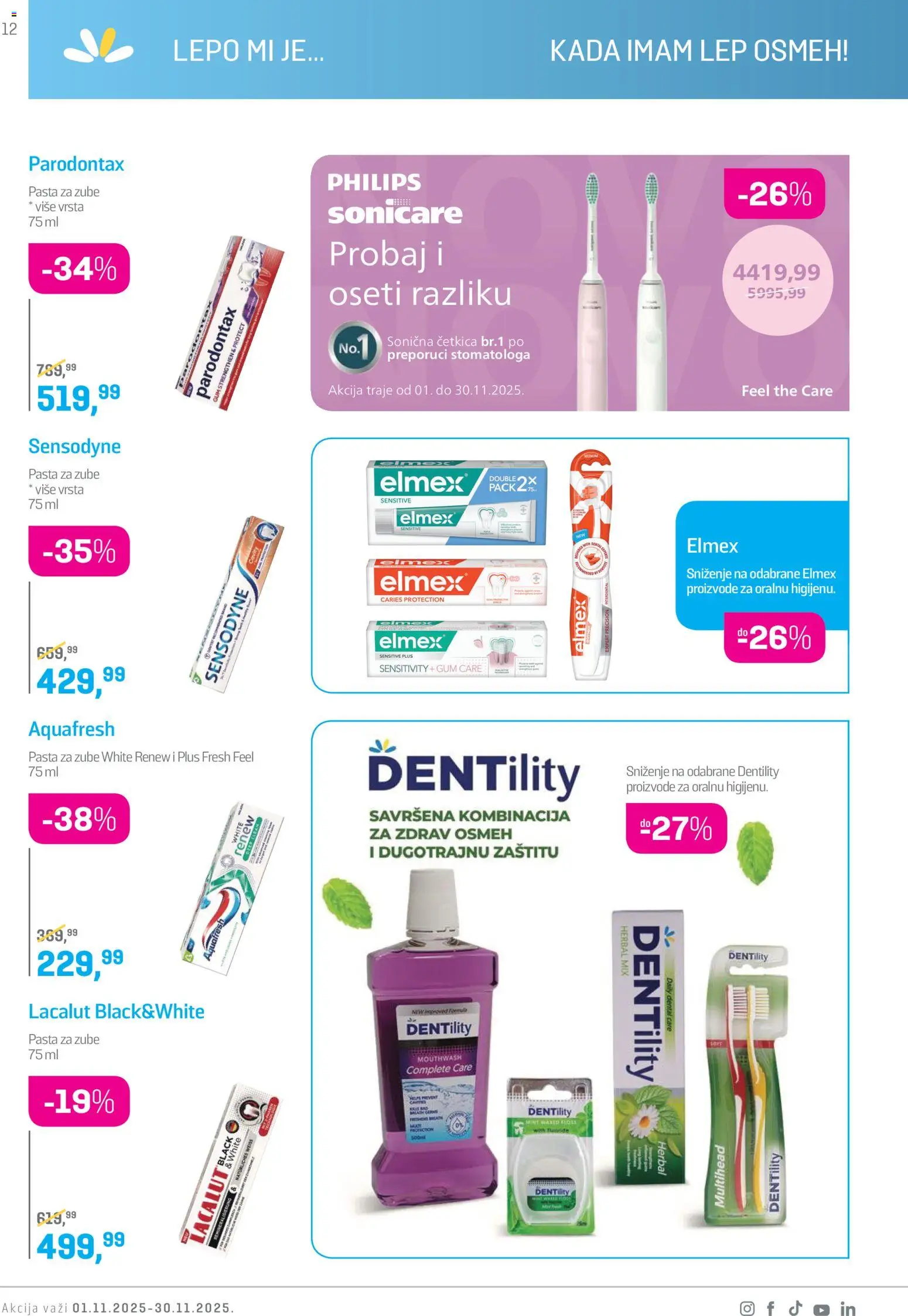 Lilly drogerie katalog - važi od 01.11.2025 | Strana: 12 | Proizvode: Parodontax, Pasta za zube