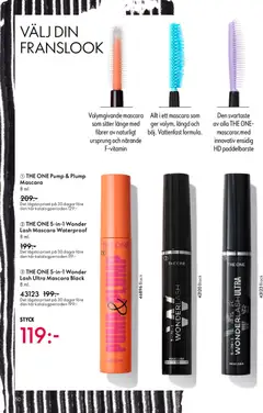 THE ONE Pump & Plump Mascara, Volymgivande mascara som sitter länge med fibrer av naturligt ursprung och närande F-vitamin. 8 ml. - Förhandsvisning av reklamblad från butik Oriflame aktuell från 18.02.2026 | Sida: 50 | Produkter: Mascara, Pump