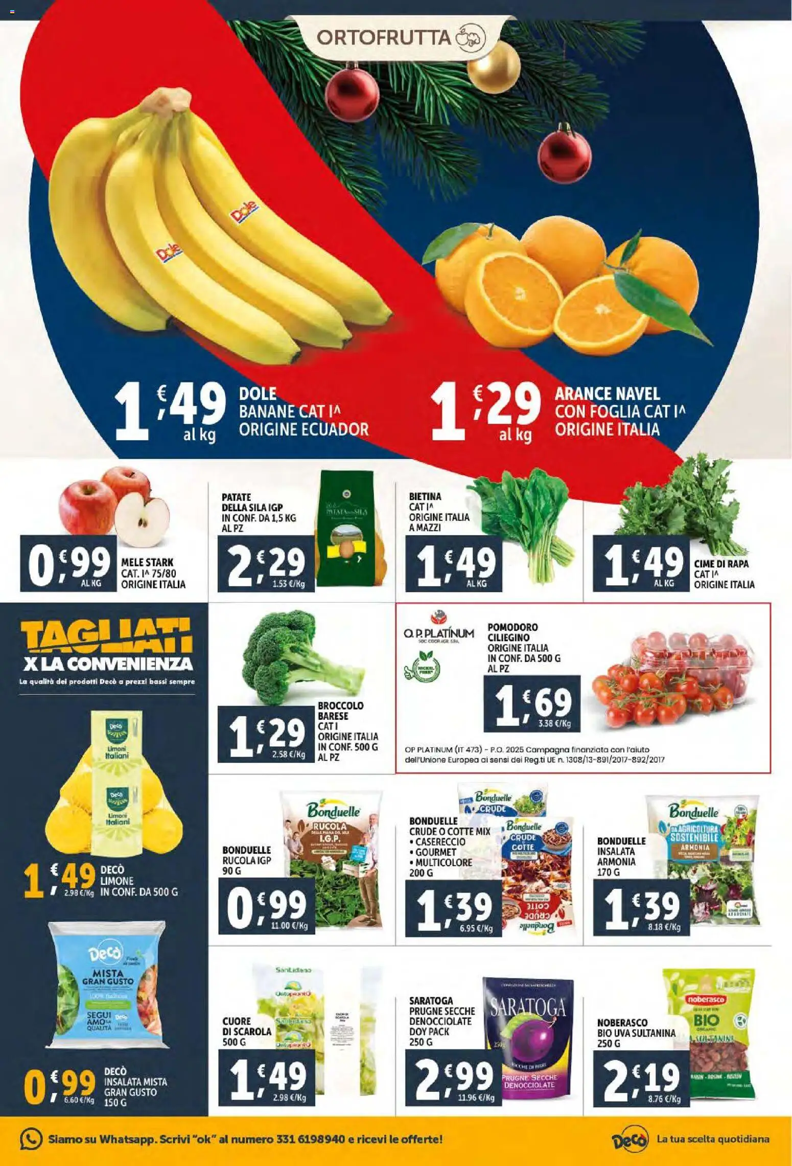 Volantino Decò del 02.12.2025 | Pagina: 13 | Prodotti: Mele, Arance, Banane, Rucola
