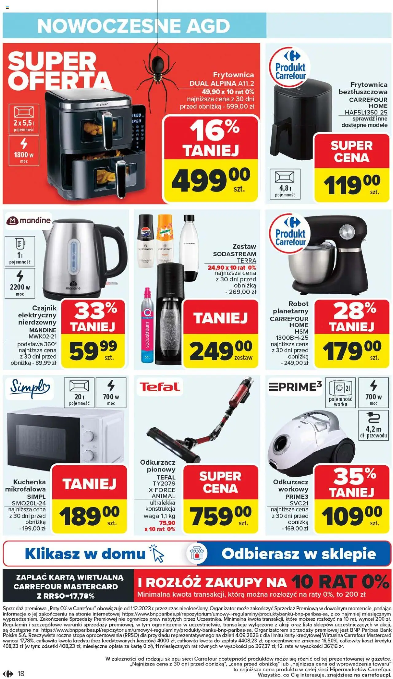 Carrefour Gazetka - Łap okazje od 23.10.2025 | Strona: 18 | Produkty: Kuchenka, Czajnik, Pepsi, Tefal