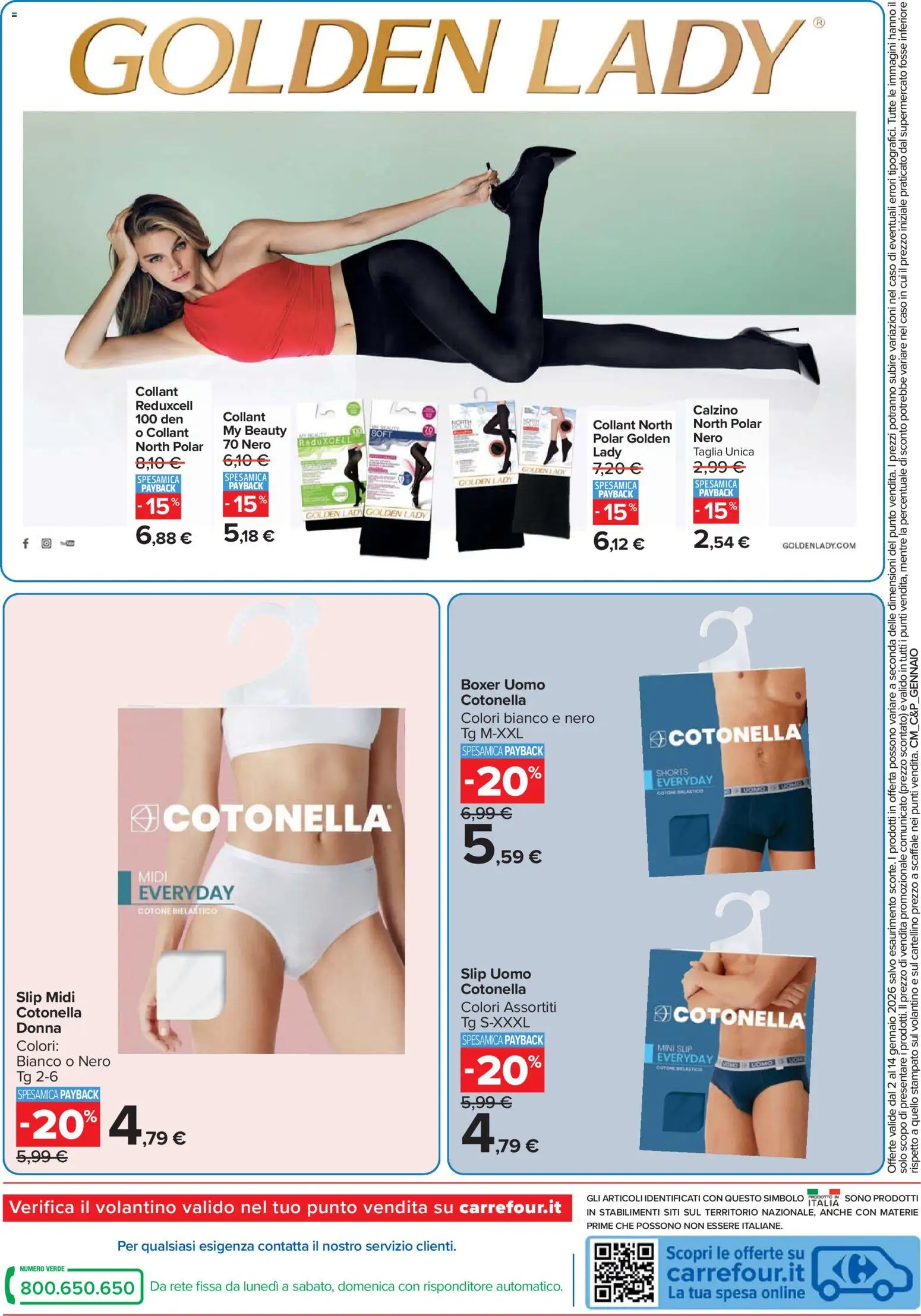 Volantino Carrefour del 02.01.2026 | Pagina: 16 | Prodotti: Slip, Boxer, Collant, Scaffale