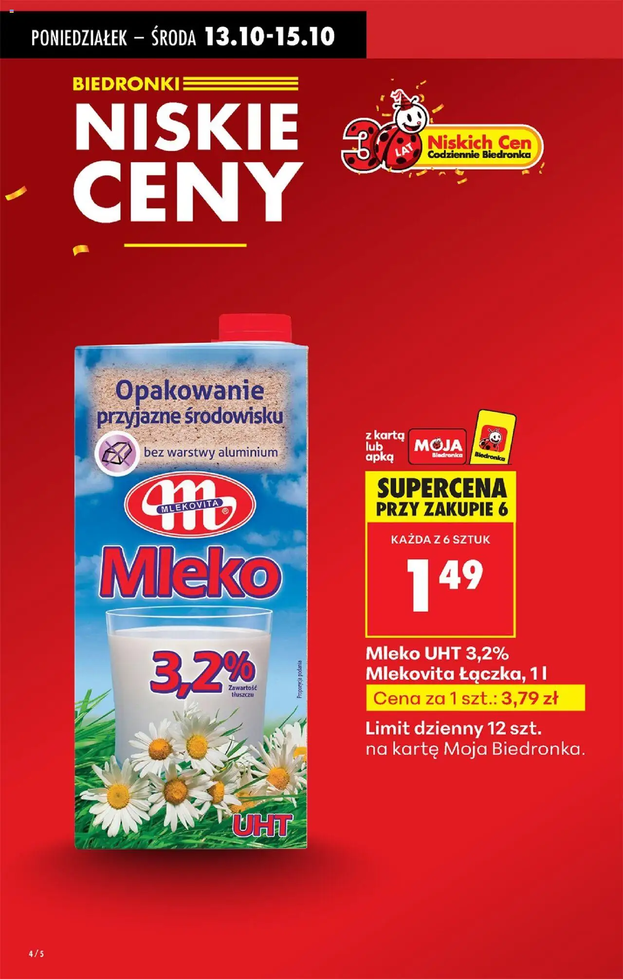 Biedronka gazetka od 13.10.2025 | Strona: 2 | Produkty: Karta, Mleko