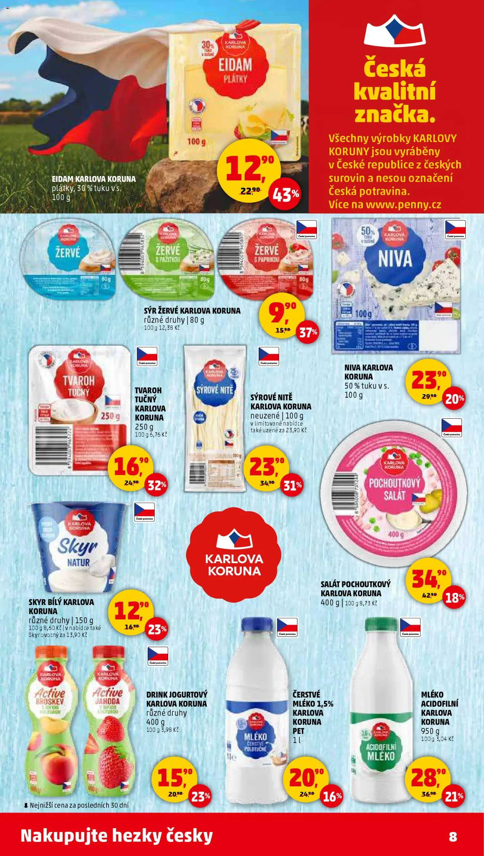 Penny Market leták - Čtvrtečník od 02.01.2026 | Strana: 8 | Produkty: Salát, Žervé, Skyr, Niva