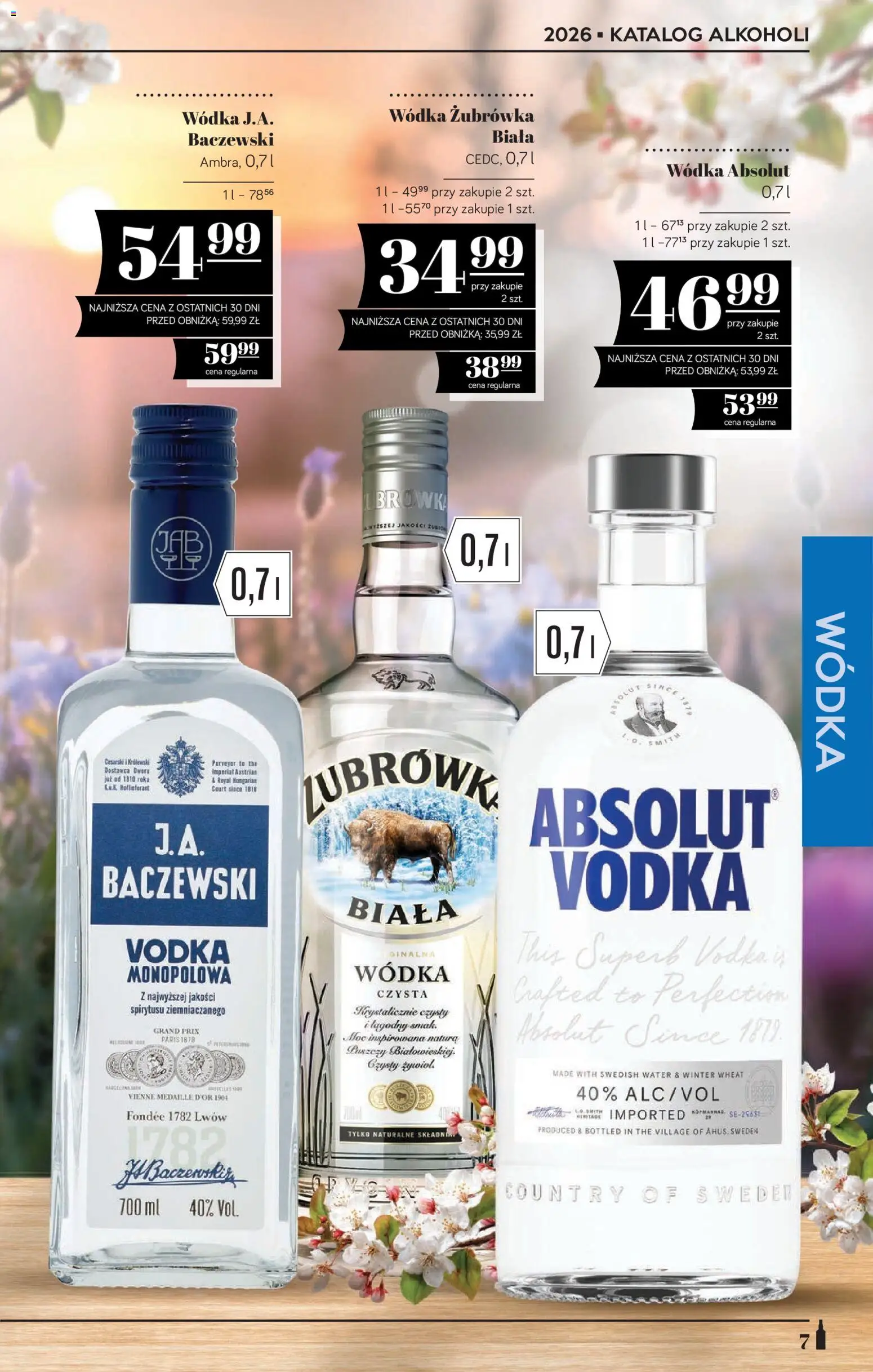 POLOmarket katalog - Alkoholi od 09.04.2026 | Strona: 7 | Produkty: Wódka Absolut, Żubrówka, Vodka, Wódka