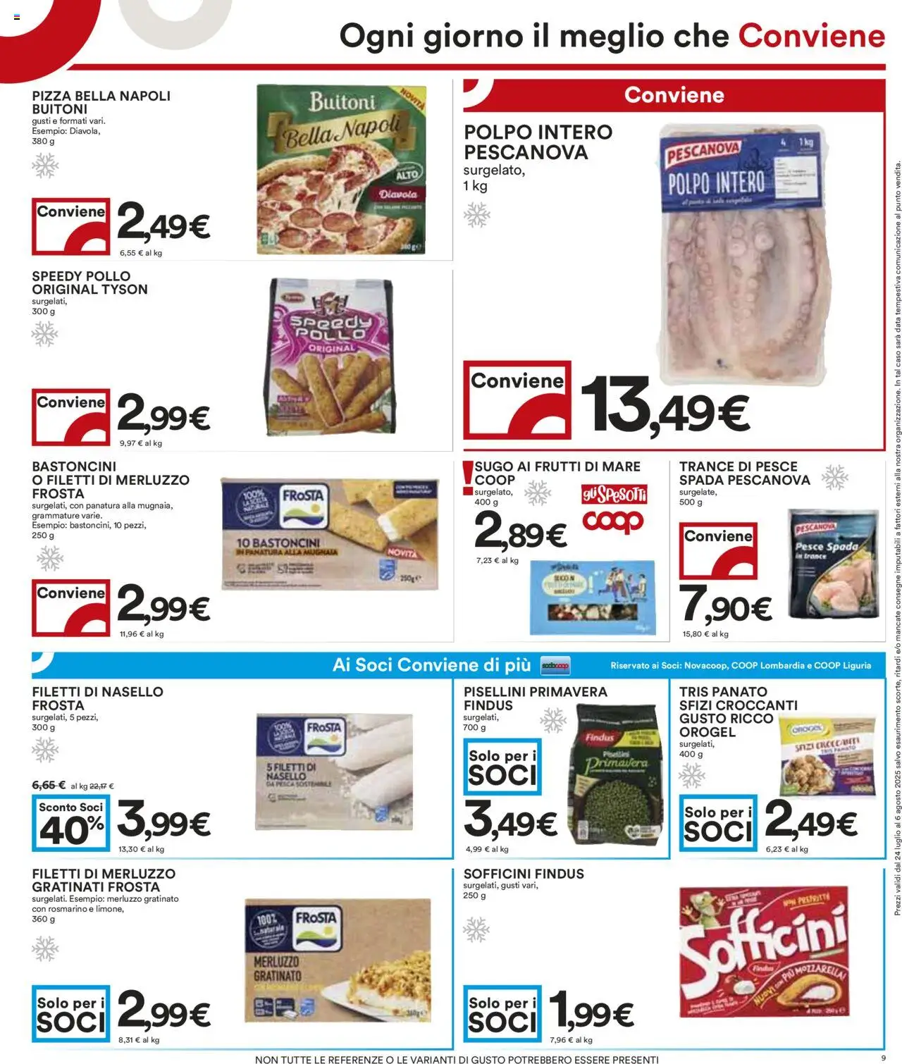 Volantino COOP del 24.07.2025 | Pagina: 9 | Prodotti: Merluzzo, Polpo, Frutti di mare, Nasello
