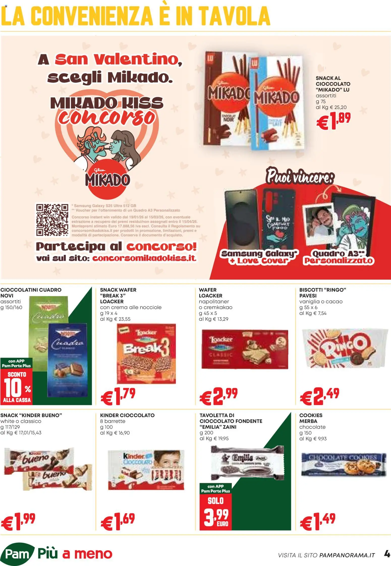 Volantino PAM del 12.02.2026 | Pagina: 4 | Prodotti: Crema, Biscotti, Cioccolatini, Samsung