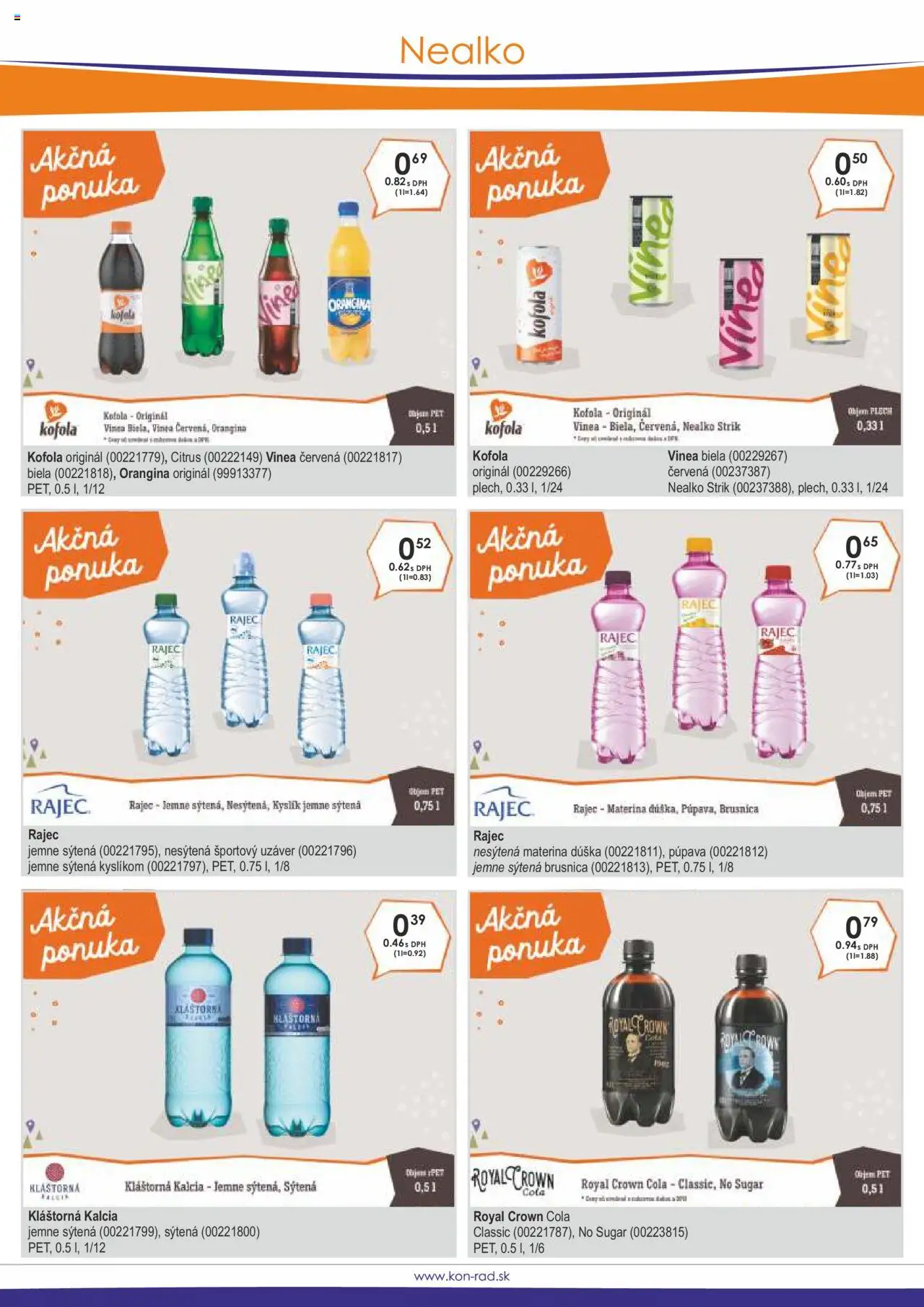 KON - RAD leták │ platný od 01.06.2025 | Strana: 29 | Produkty: Rajec, Kofola, Cola, Vinea