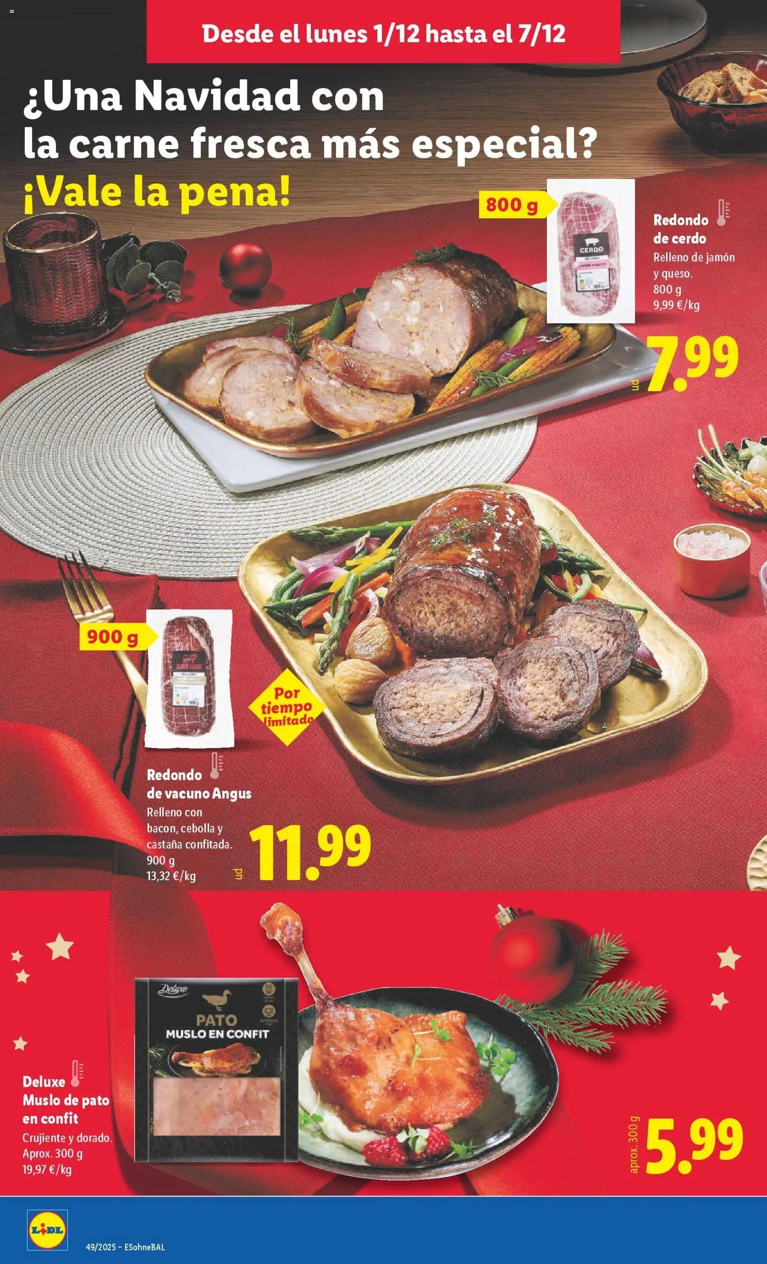 Lidl folleto │ válido desde el 01.12.2025 | Página: 4 | Productos: Jamón, Cerdo, Παγωμένο τσάι