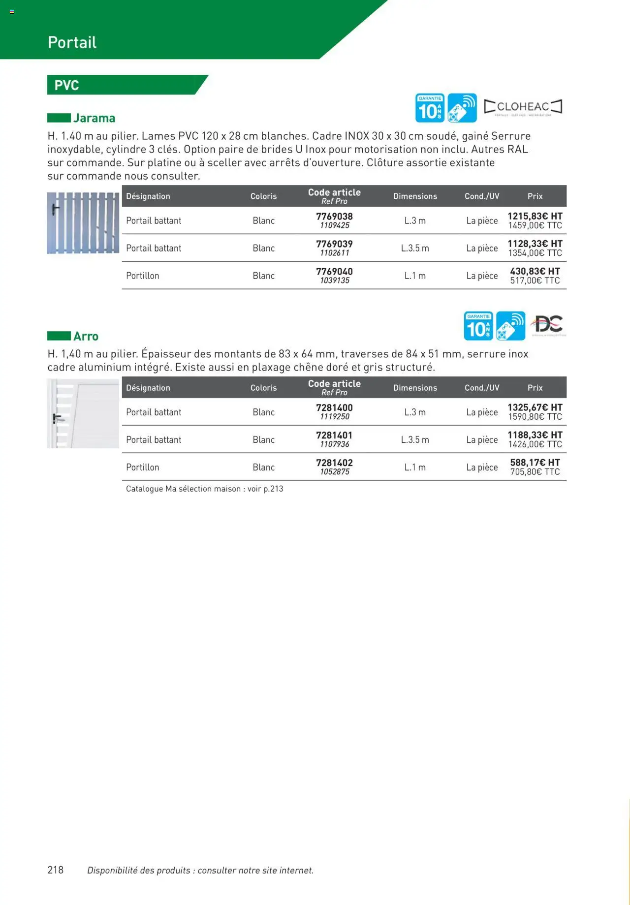  | Page: 218 | Produits: Portail, Clôture, Cadre