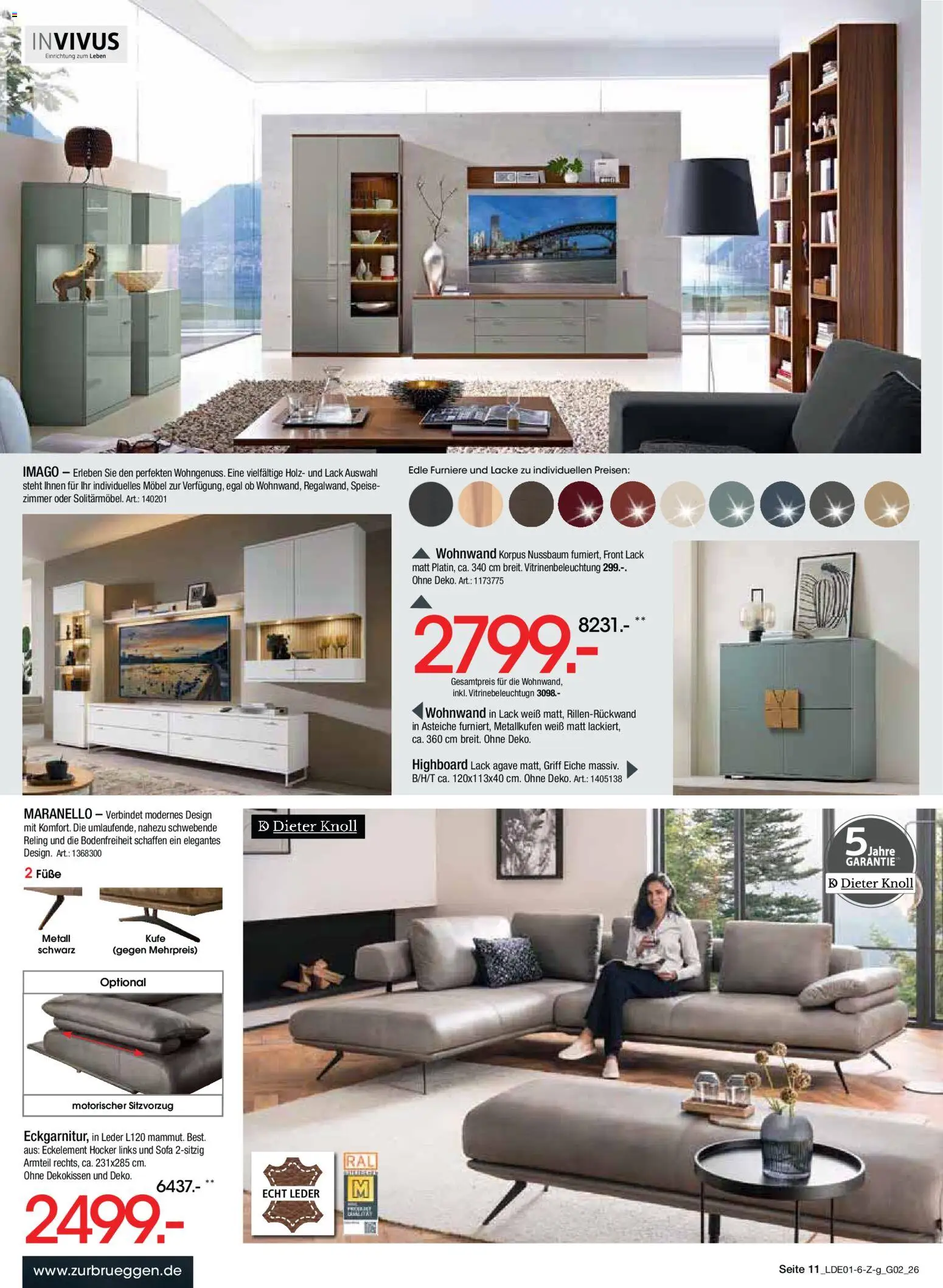 Zurbrüggen Große Marken-Sensation – gültig ab 31.01.2026 | Seite: 11 | Produkte: Hocker, Wohnwand, HIghboard, Sofa