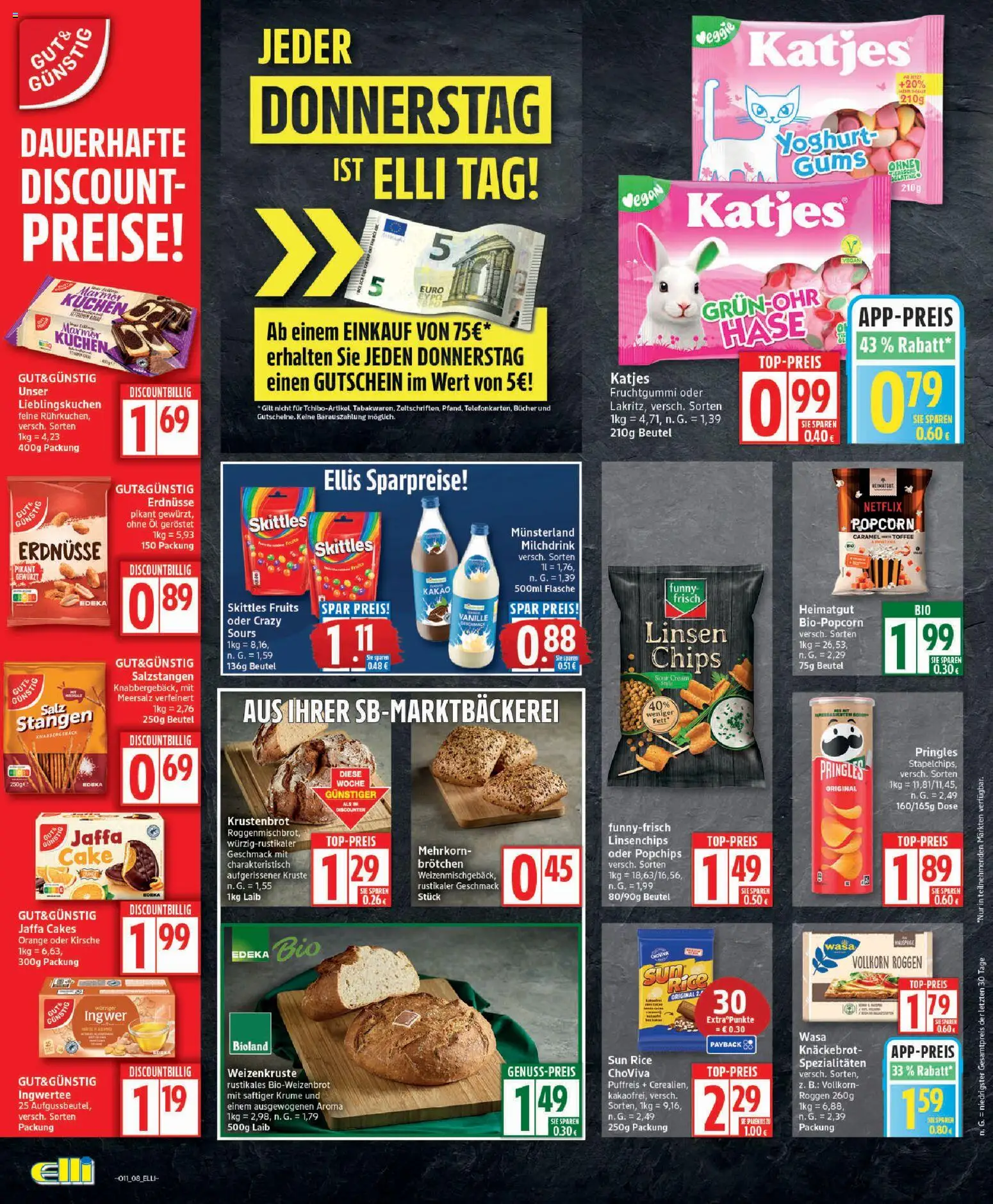 Elli Markt Prospekt 	 – gültig ab 09.03.2026 | Seite: 8 | Produkte: Erdnüsse, Salz, Pringles, Kuchen