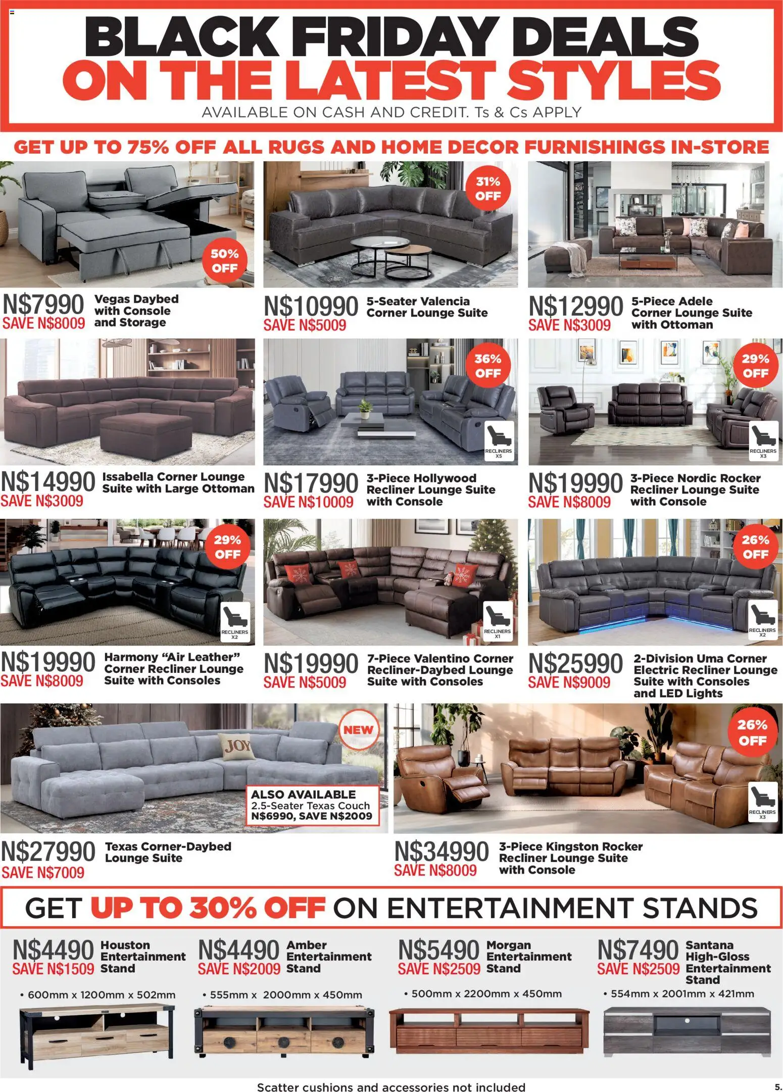 New House and Home catalogue – valid from 24.11.2025 | Page: 5 | Products: Couch, Lounge suite, Ottoman