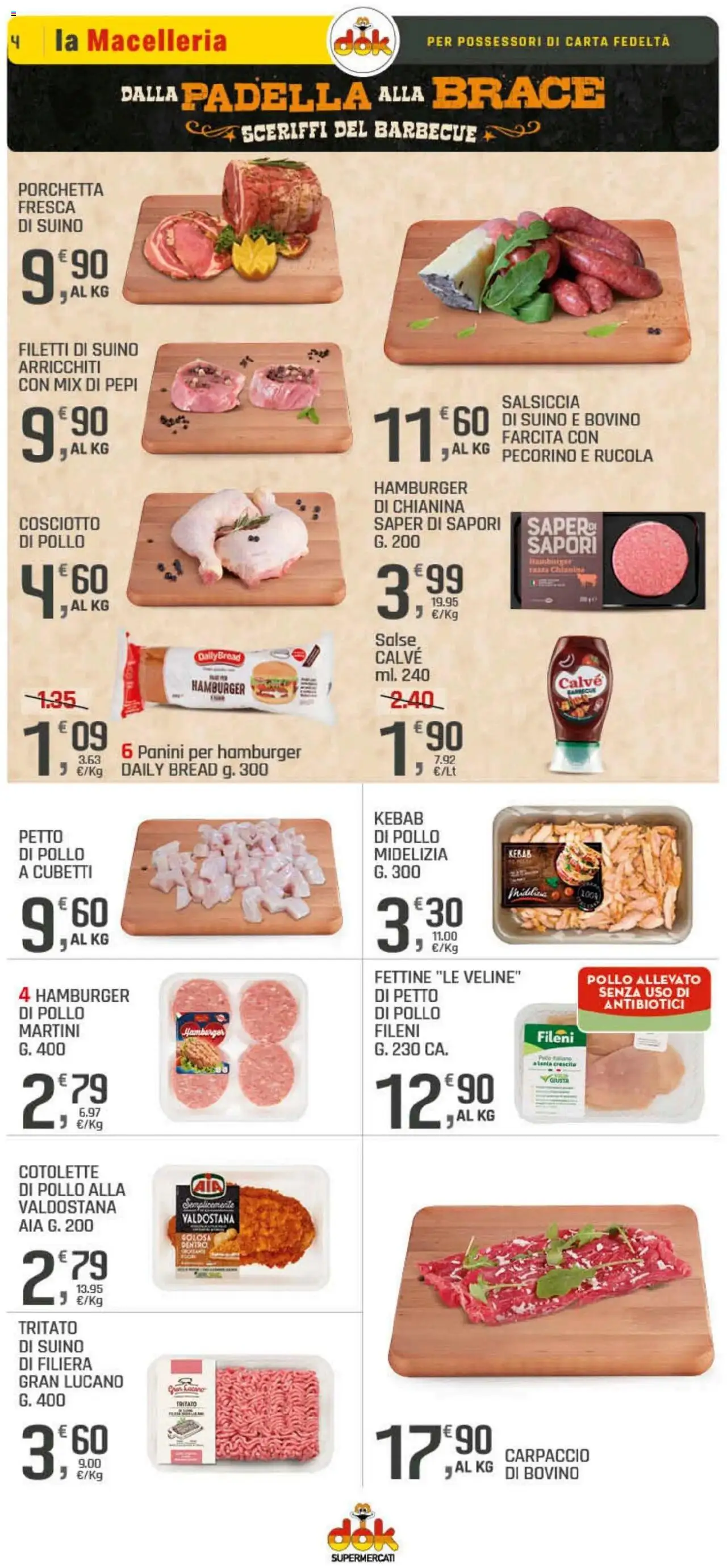 Volantino DOK del 21.08.2025 | Pagina: 4 | Prodotti: Petto di Pollo, Porchetta, Rucola, Hamburger