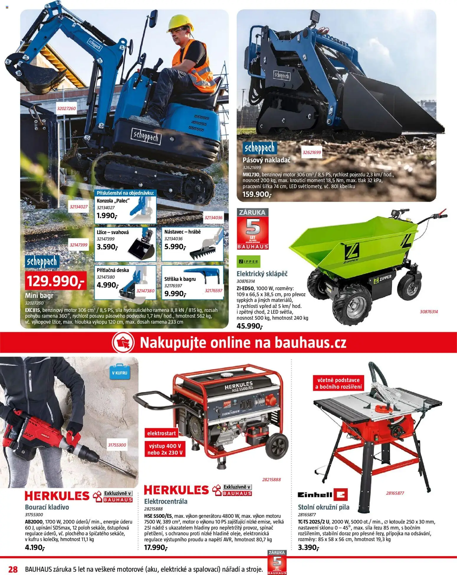 Bauhaus leták od 02.04.2026 | Strana: 28 | Produkty: Lžíce, Kladivo, LED, Bourací kladivo