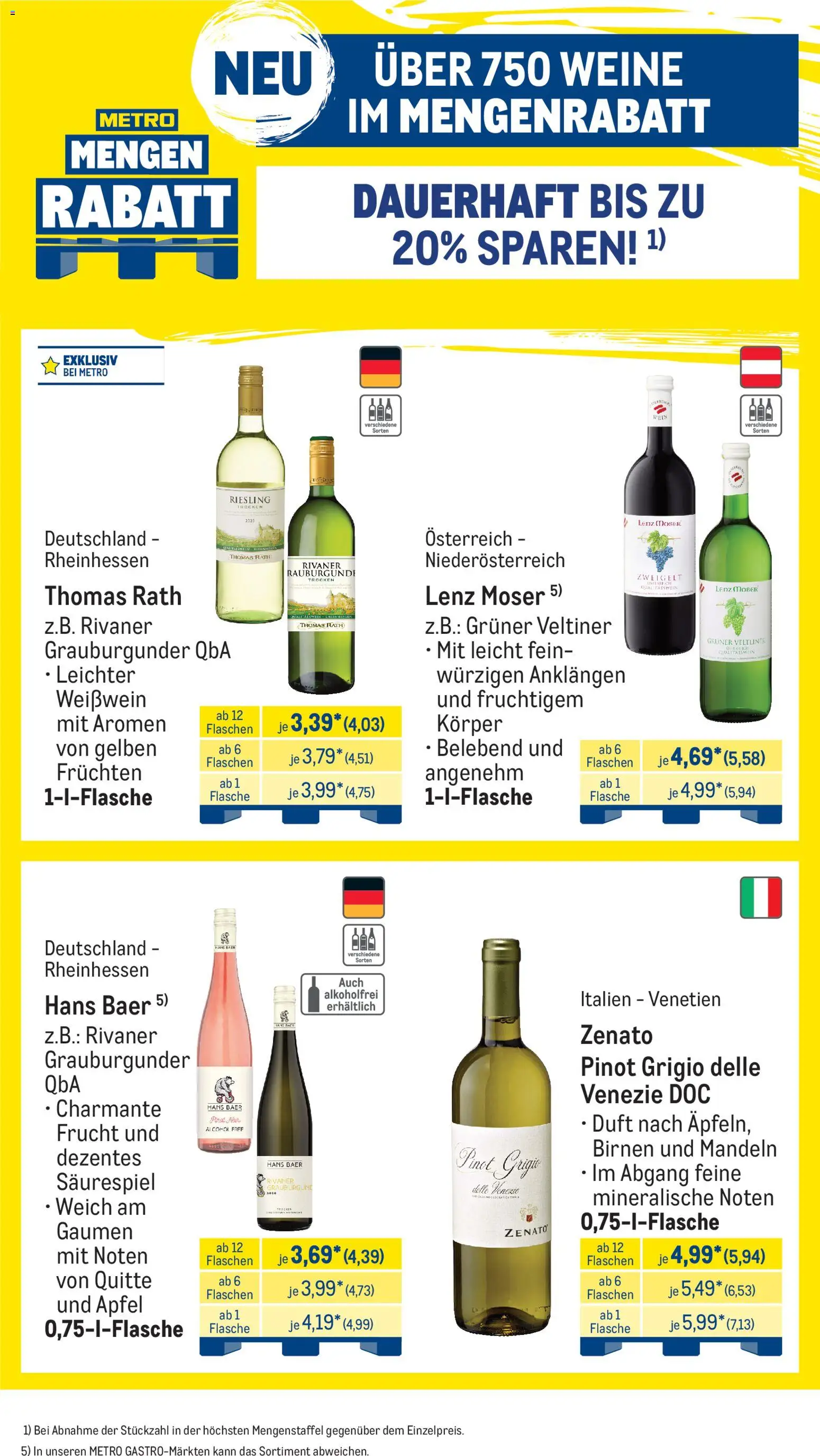 Metro Monats-Menü – gültig ab 01.04.2026 | Seite: 26 | Produkte: Weißwein, Duft, Äpfel, Mandeln