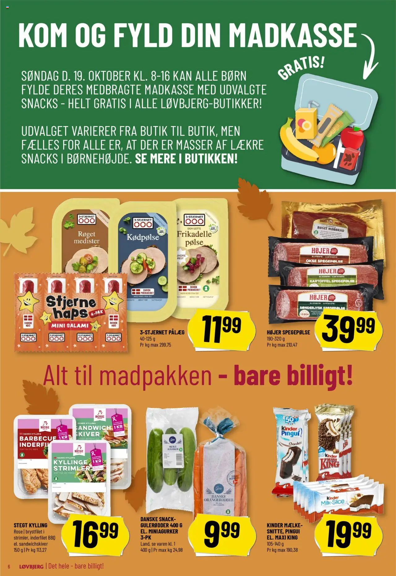 Løvbjerg tilbudsavis – gyldig fra 17.10.2025 | Side: 6 | Produkter: Salami, Gulerødder, Agurker, Pålæg