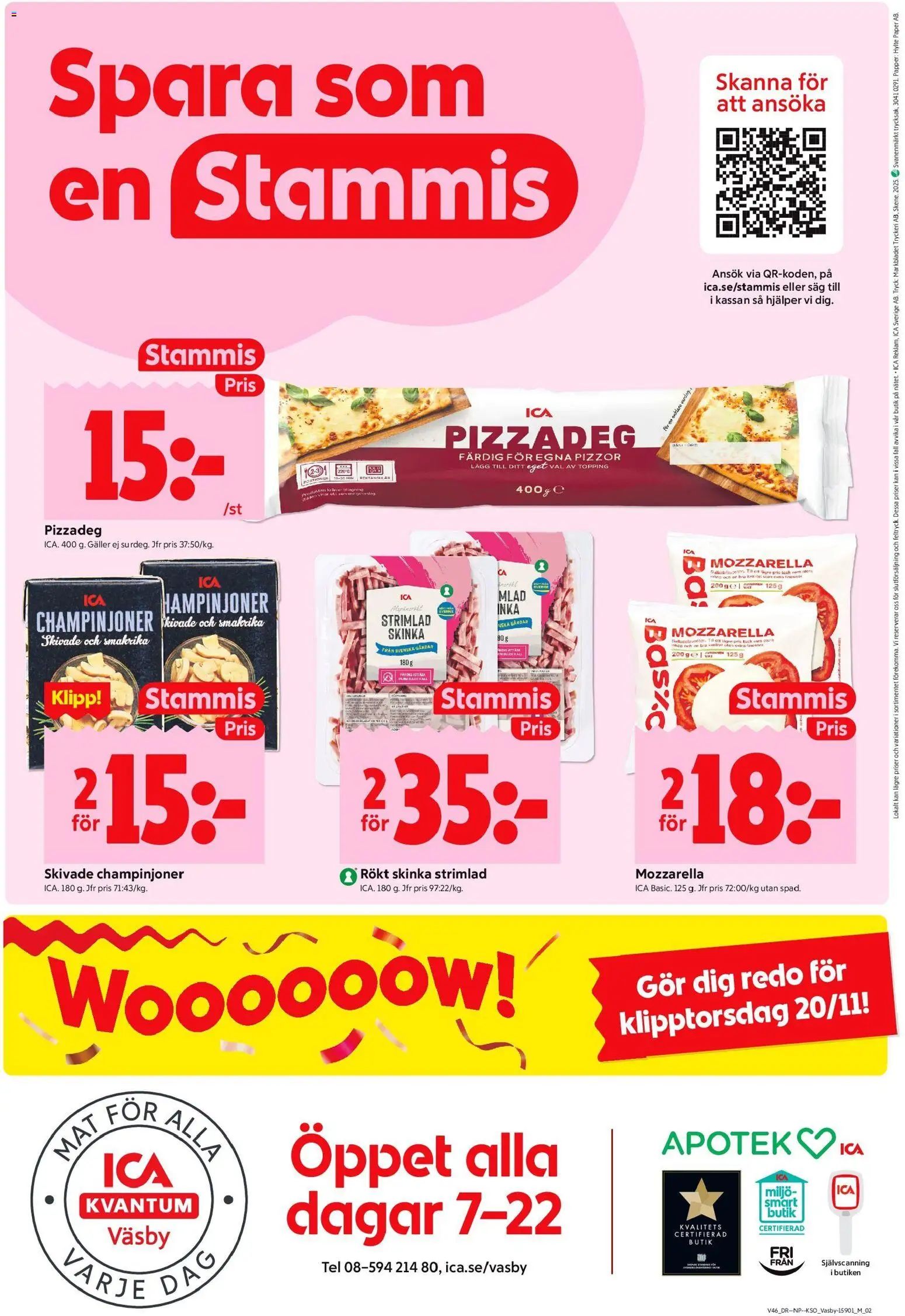 ICA Kvantum reklamblad aktuell från 10.11.2025 | Sida: 8 | Produkter: Såg, Galler, Champinjoner, Papper