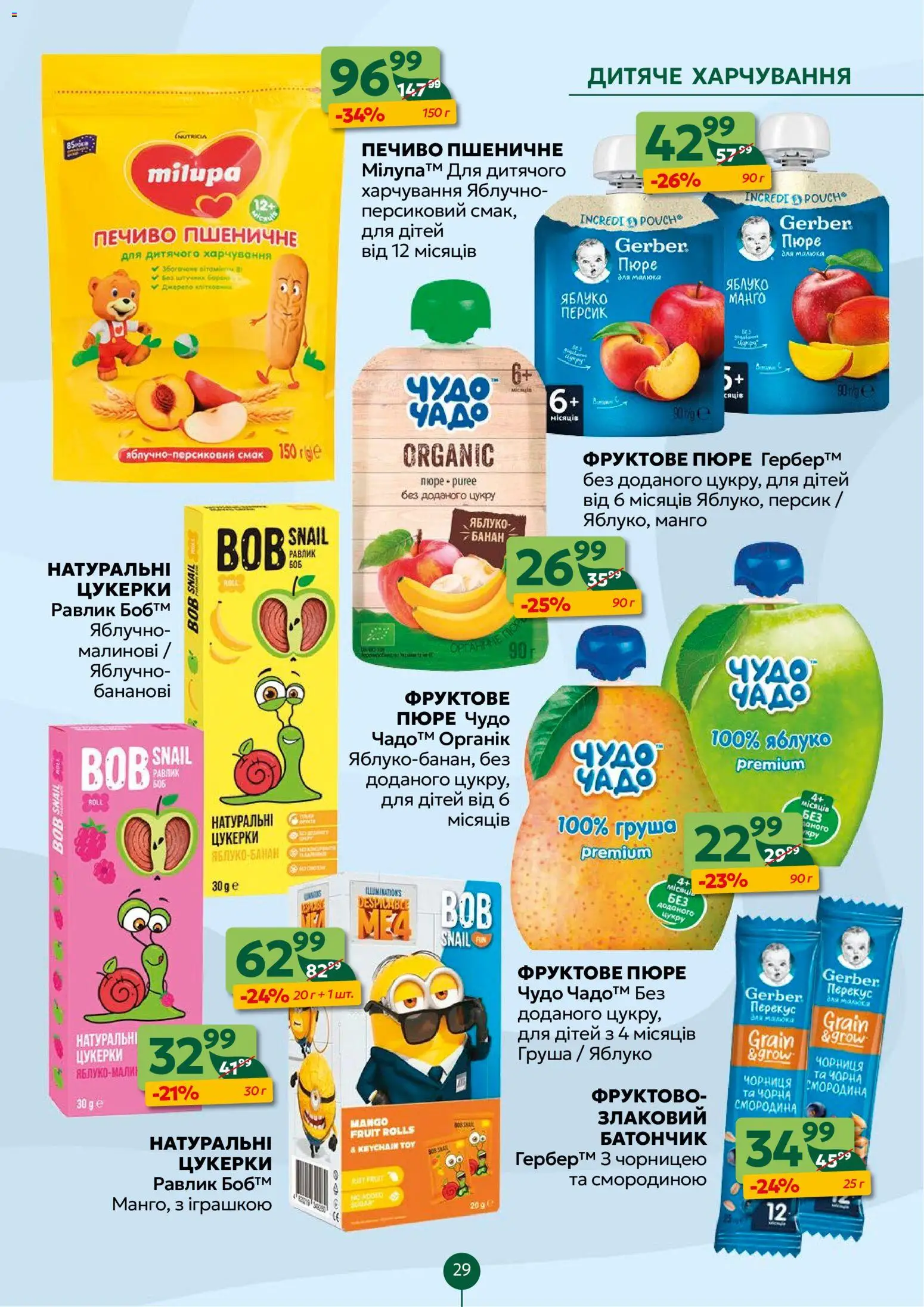 Близенько Kаталог - дійснийкції з 23.02.2026 | Сторінка: 29 | Товари: Цукерки, Манго, Груша, Пюре