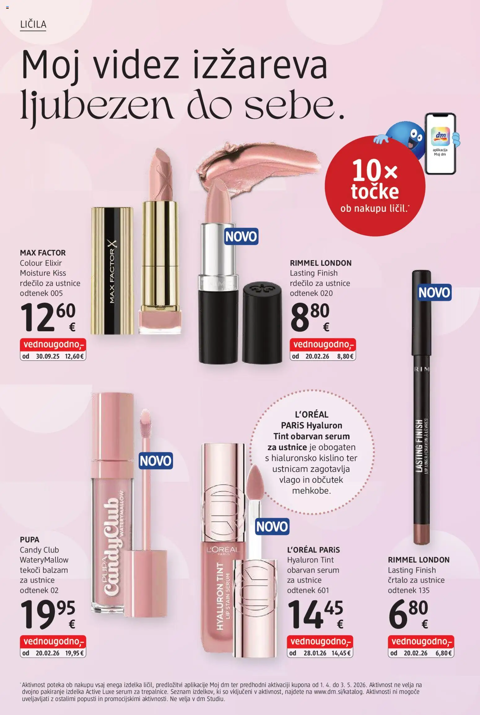 Novi DM Drogerie Markt katalog ponudbe – veljaven od 01.04.2026 | Stran: 6 | Izdelki: Licila, Rdecilo za ustnice