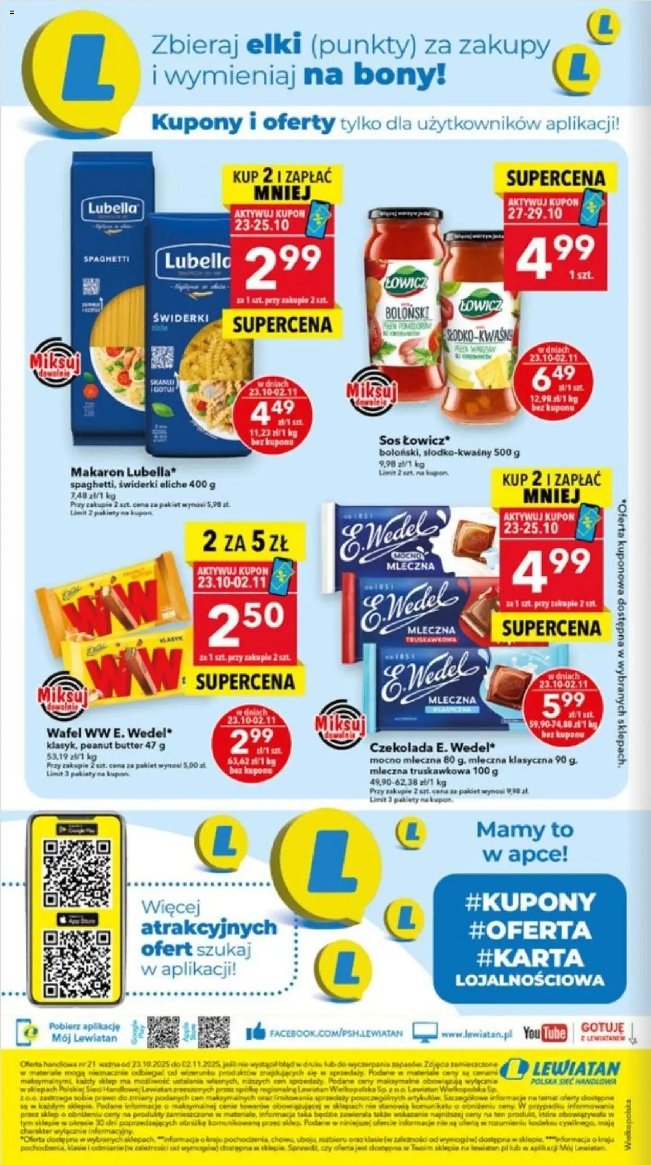 Lewiatan gazetka - Ostrów Wielkopolski od 23.10.2025 | Strona: 16 | Produkty: Czekolada, Makaron, Sos