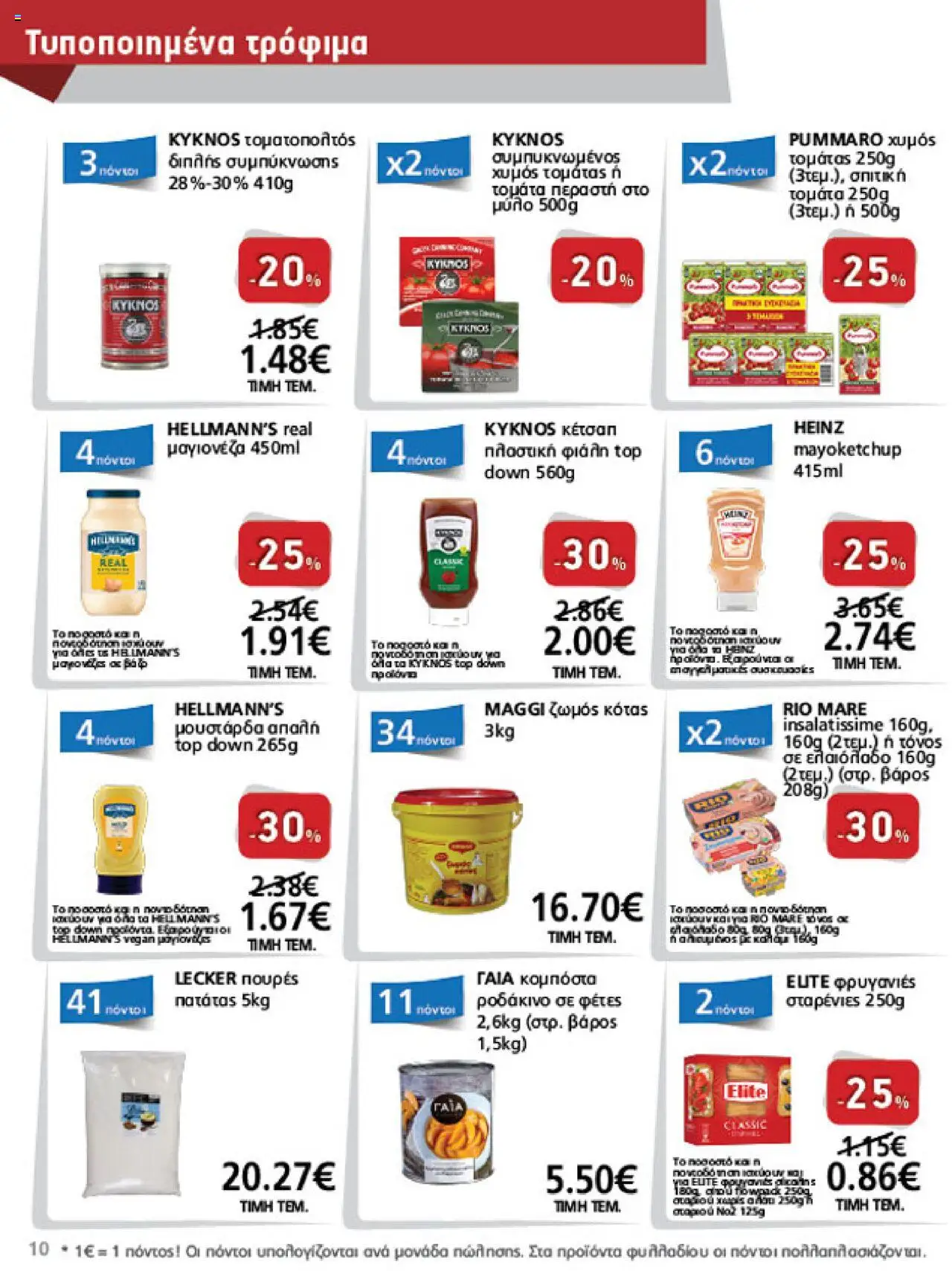  | Σελίδα: 10 | Προϊόντα: Κέτσαπ, Ελαιόλαδο, Τόνος, Μαγιονέζα