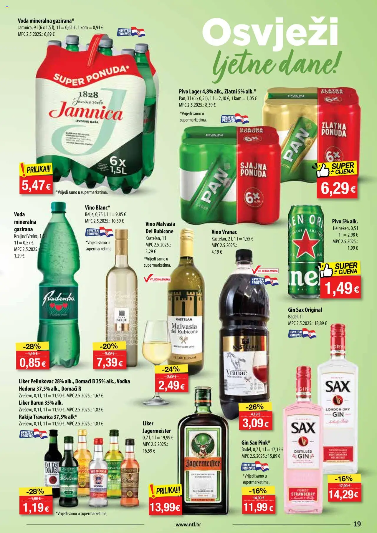 NTL katalog | vrijedi od 06.08.2025 | Stranica: 19 | Proizvodi: Travarica, Vino, Liker, Rakija