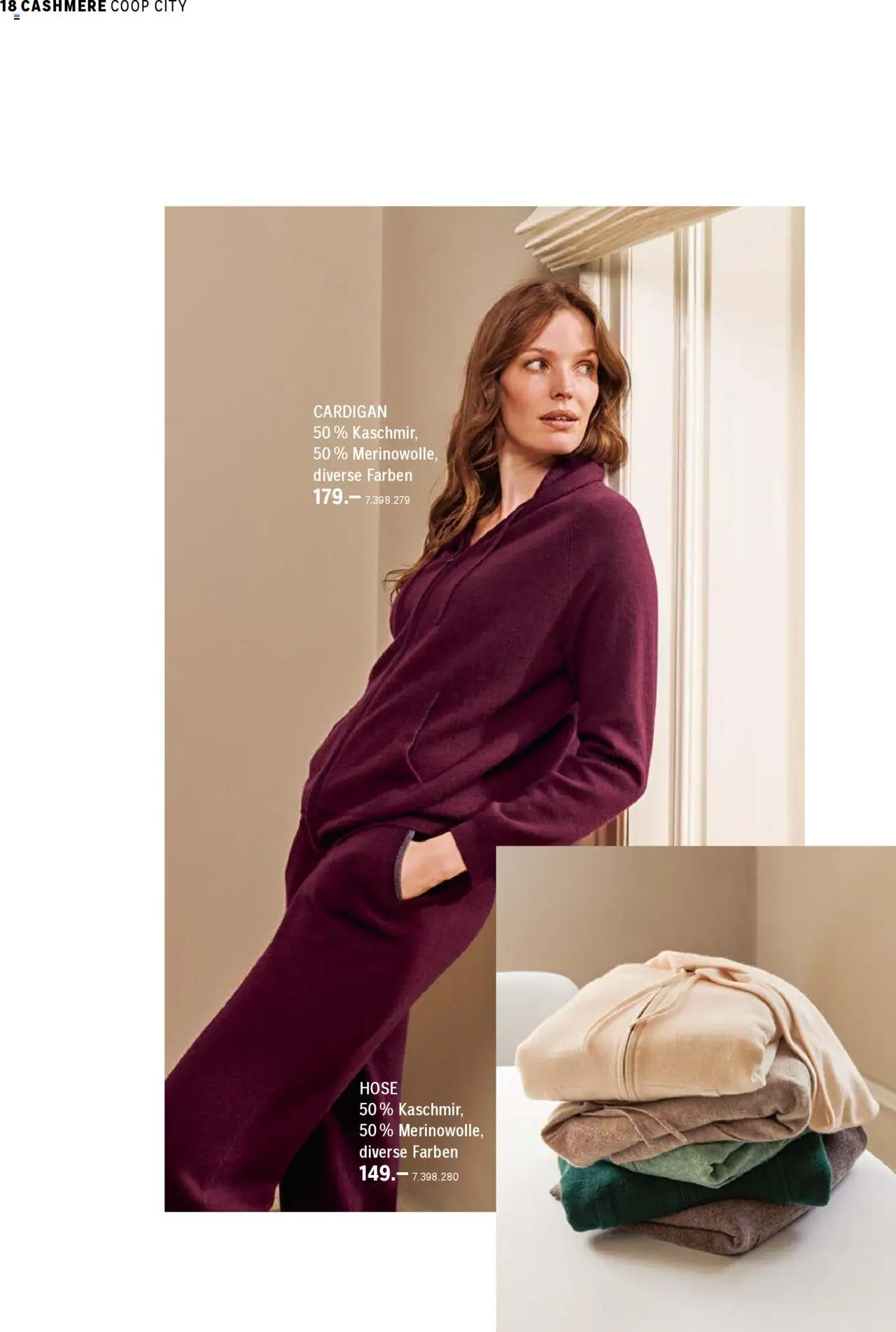 Coop City Aktionen Cashmere Kollektion – gültig ab 01.10.2025 | Seite: 18 | Produkte: Cardigan, Hose