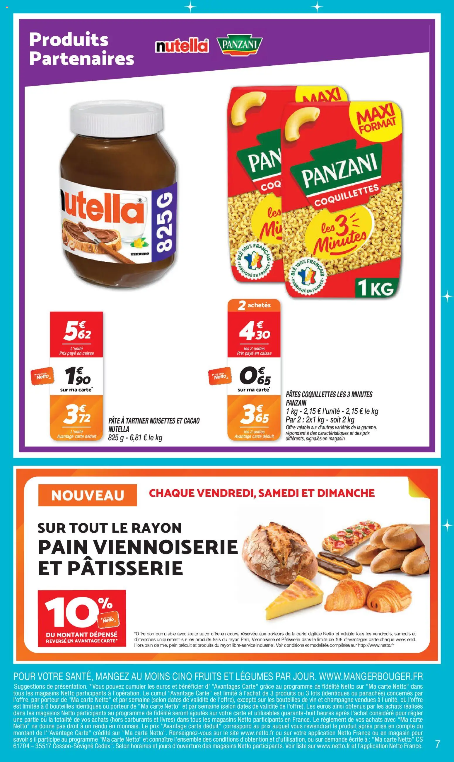 {H1} | Page: 7 | Produits: Noisettes, Pâte à tartiner, Prise, Coquillettes