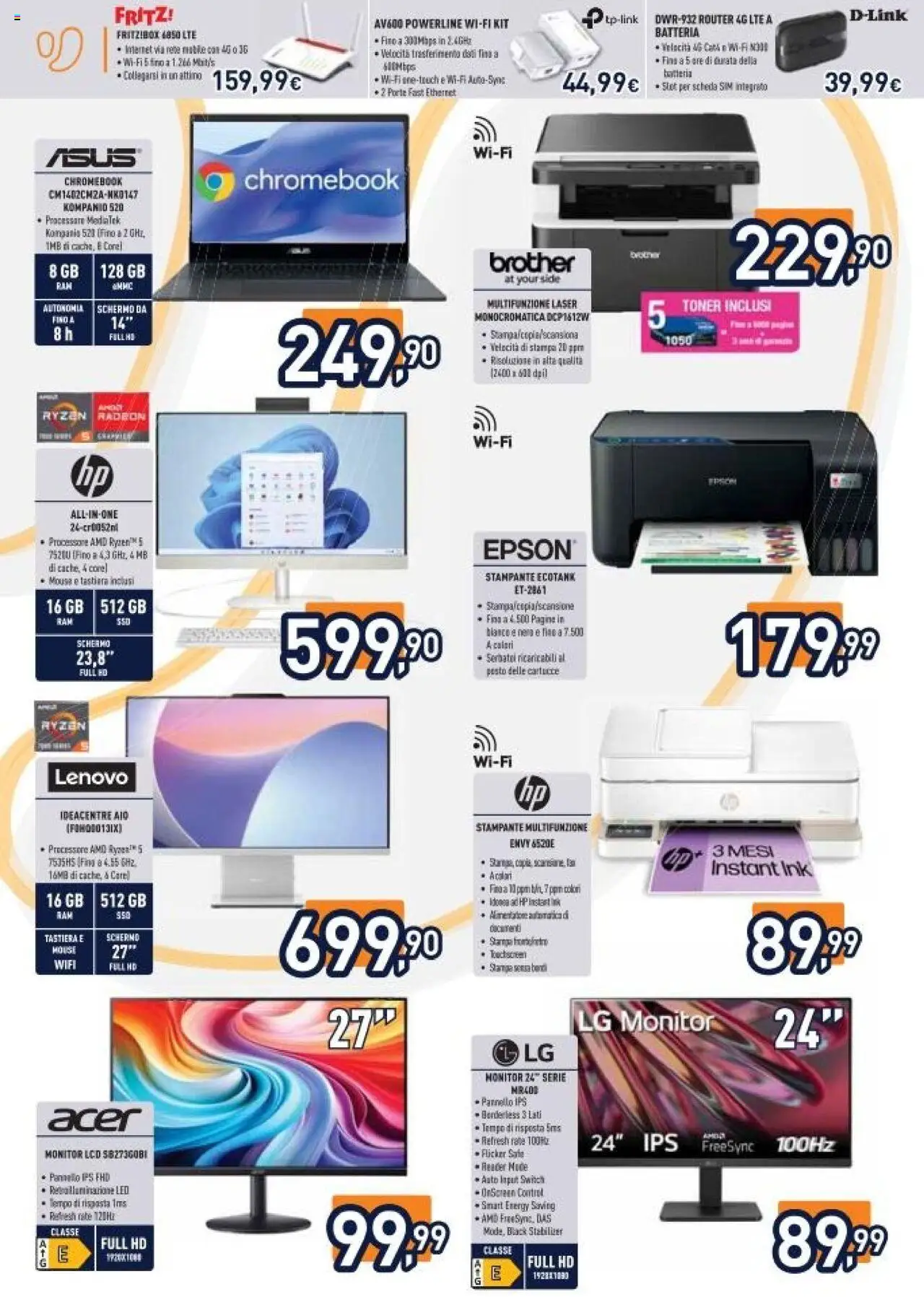 Volantino Unieuro del 30.05.2025 | Pagina: 14 | Prodotti: Monitor, Mouse, Toner, Batteria