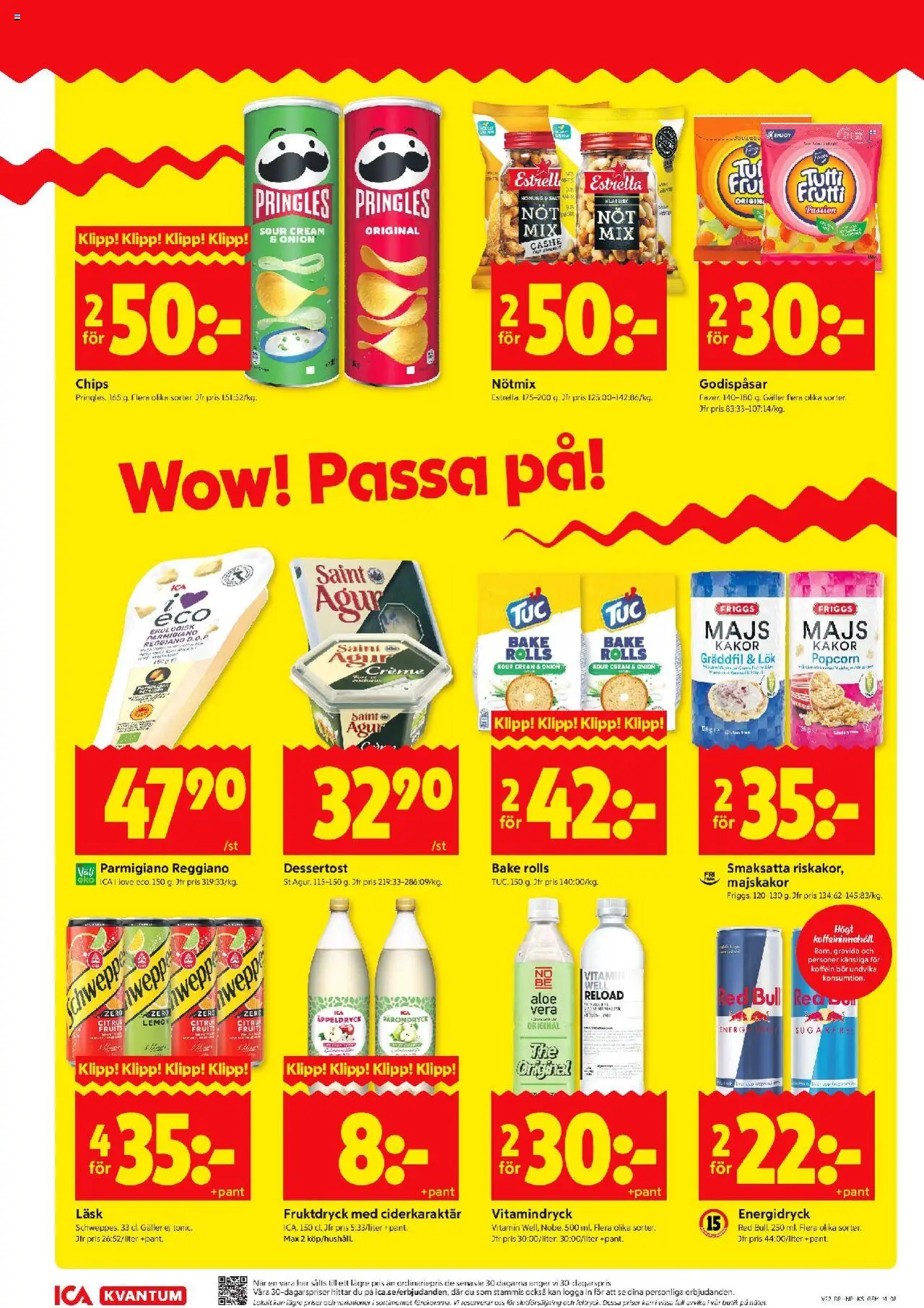 ICA Kvantum reklamblad aktuell från 26.05.2025 | Sida: 8 | Produkter: Red bull, Salt, Majskakor, Gräddfil