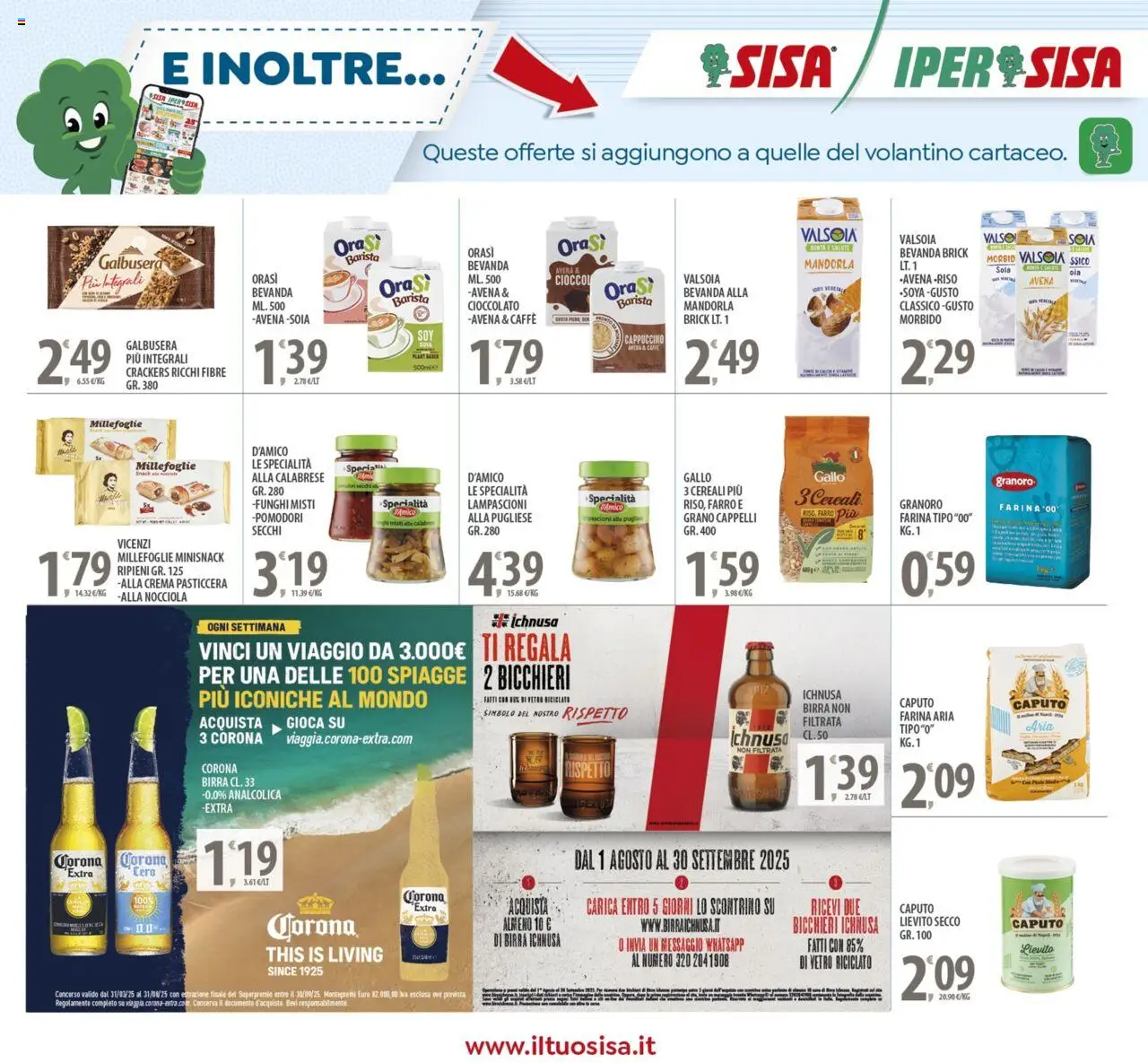 Volantino SISA del 08.08.2025 | Pagina: 19 | Prodotti: Birra, Pomodori, Funghi, Crackers