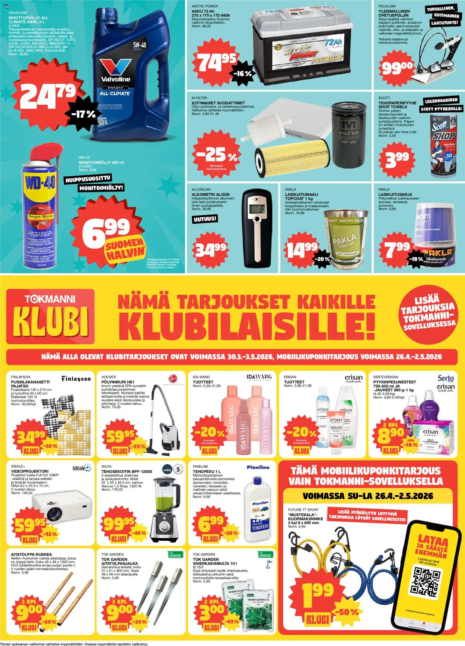 🛍️ Tokmanni tarjoukset alkaen 27/04/2026 » Katso huipputarjoukset ja säästä jo tänään! 💰 | Suomi