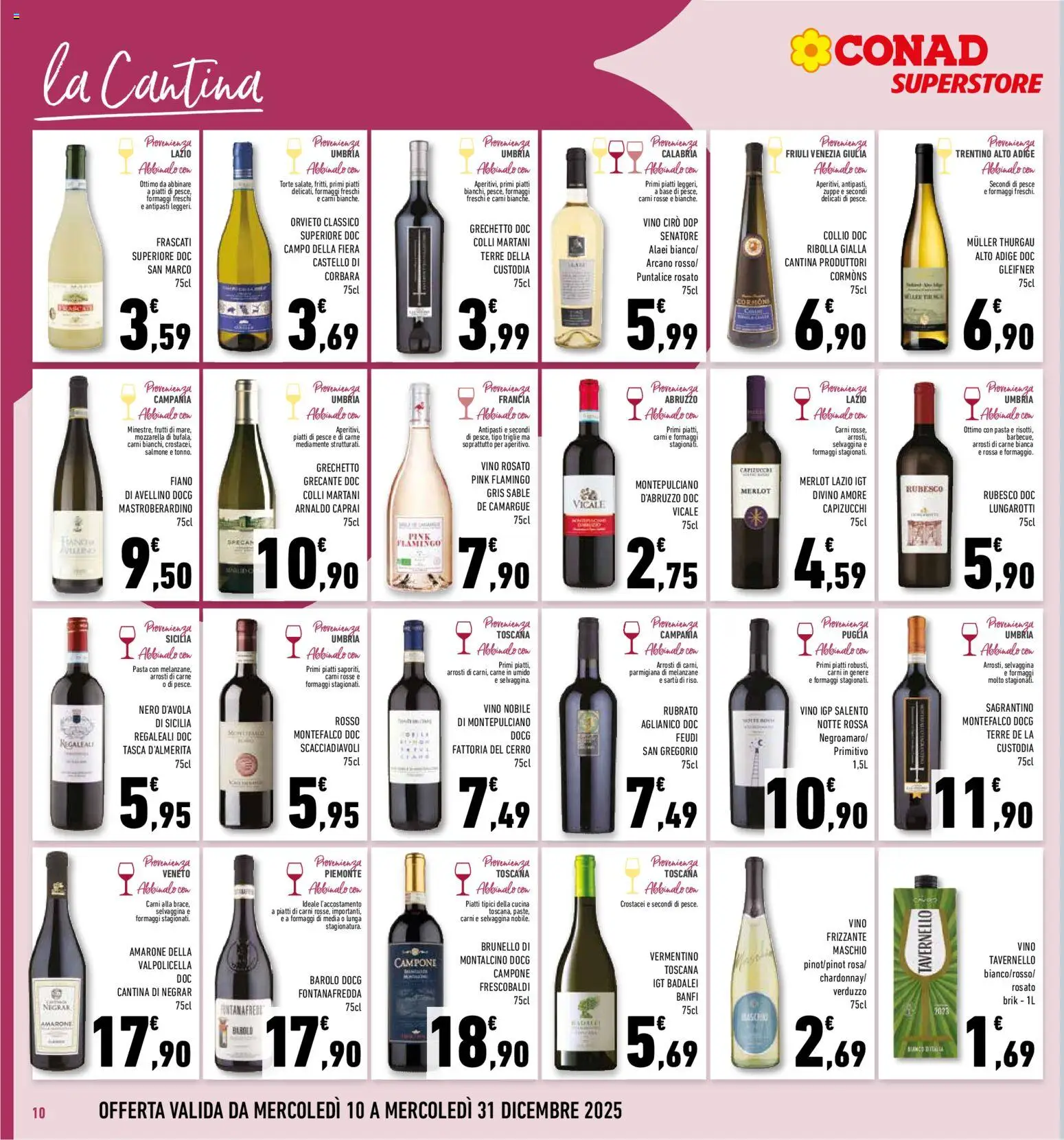 Volantino Conad del 10.12.2025 | Pagina: 10 | Prodotti: Salmone, Pesce, Pasta, Melanzane