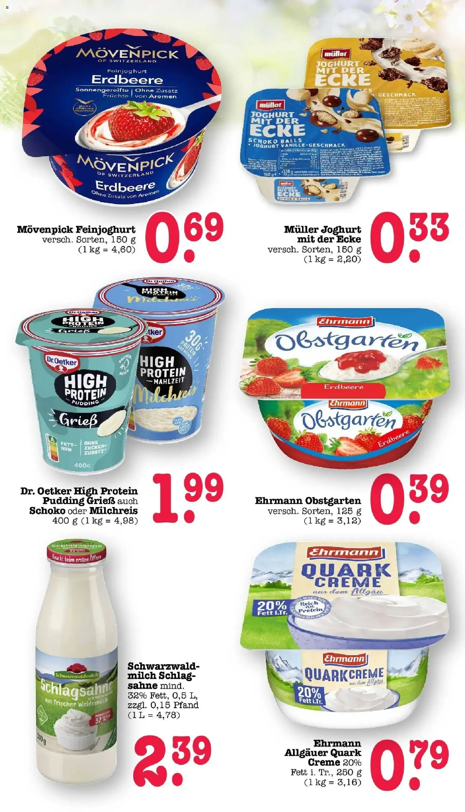 Angebote – gültig ab 30.03.2026 | Seite: 40 | Produkte: High protein pudding, Milch, Zucker, Sahne