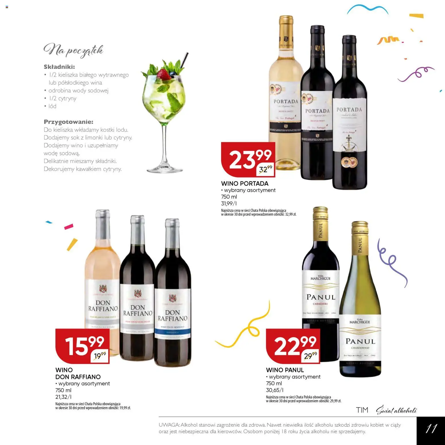 Chata Polska Gazetka - Mocna Oferta od 03.02.2026 | Strona: 11 | Produkty: Chardonnay, Sok, Wino, Alkohol