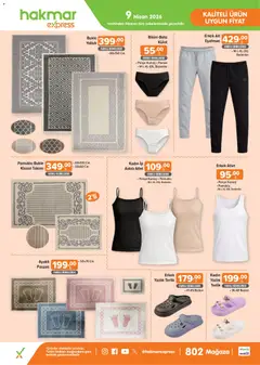 09.04.2026 tarihinden itibaren geçerli olan Hakmar Express kataloğu önizlemesi | Sayfa: 3 | Ürünler: Paspas, Atlet, Külot, Terlik