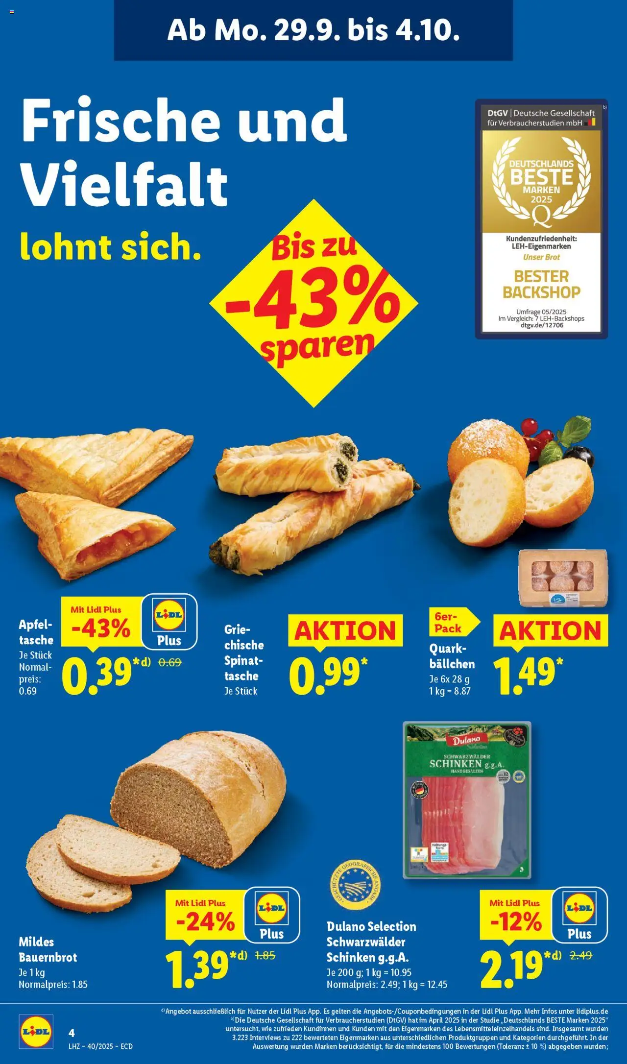 Lidl Prospekt 	 – gültig ab 29.09.2025 | Seite: 8 | Produkte: Tasche, Quark, Äpfel, Schinken