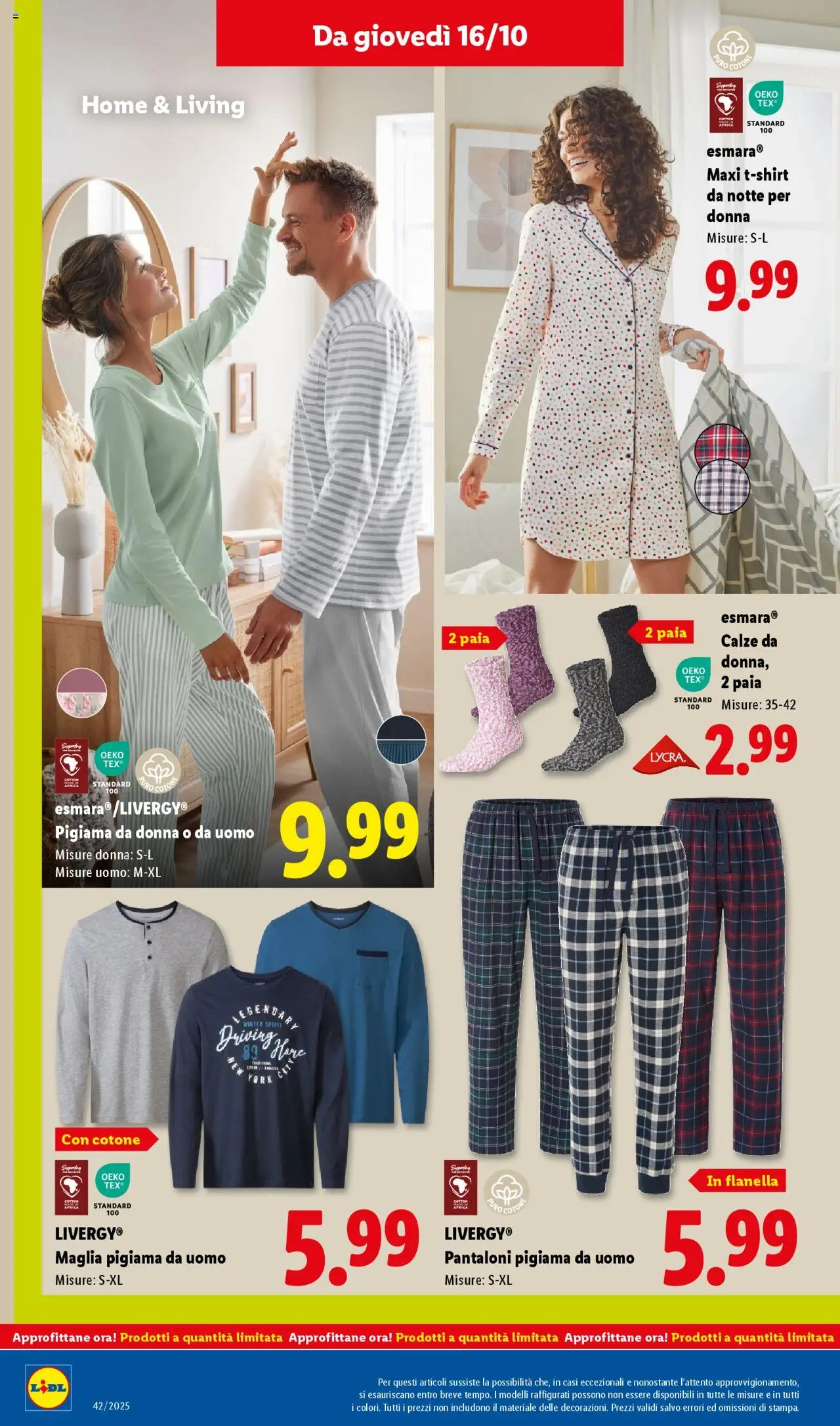 Volantino Lidl del 13.10.2025 | Pagina: 52 | Prodotti: Pantaloni, Pigiama, Top, T-shirt