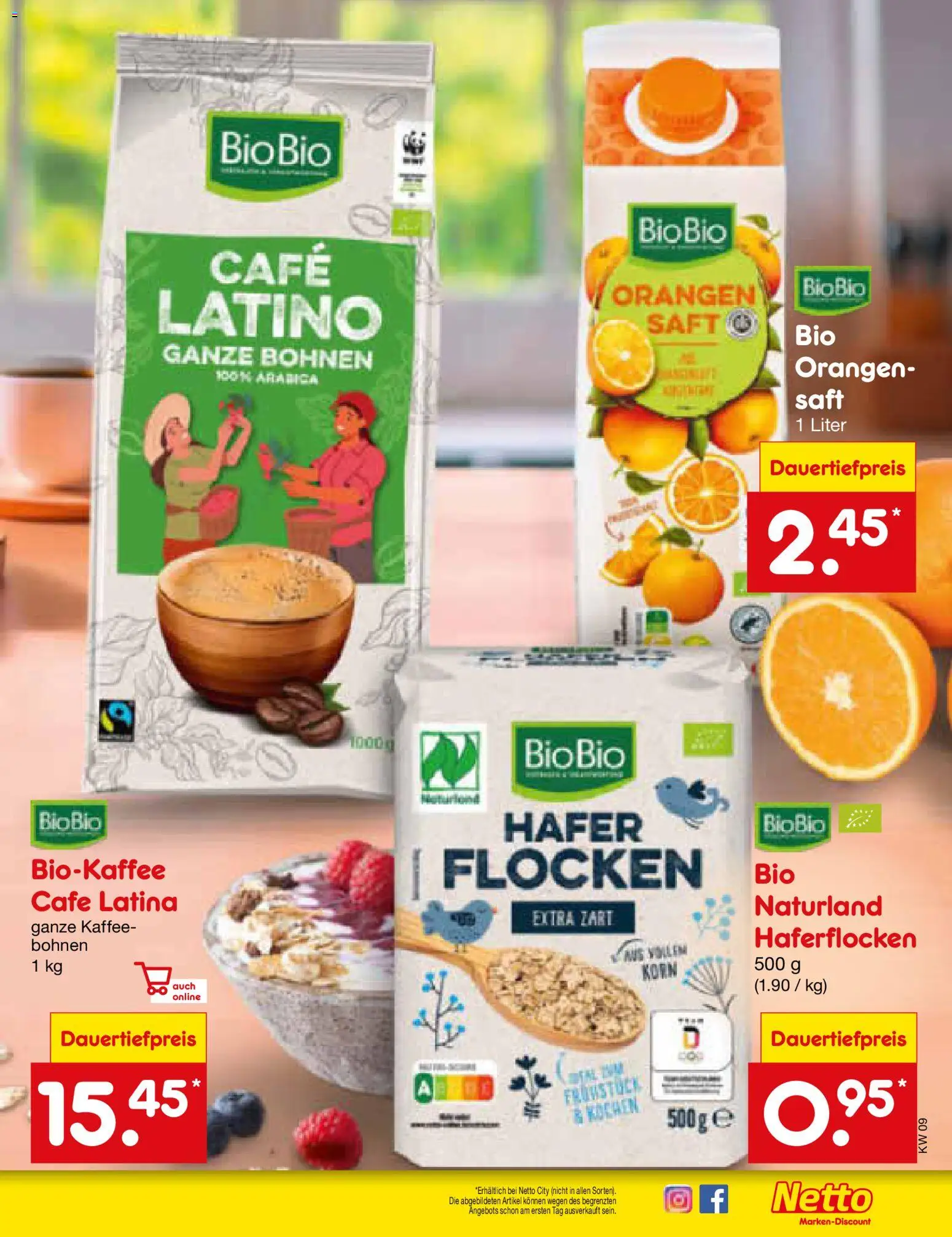 Netto Marken-Discount Prospekt 	 – gültig ab 23.02.2026 | Seite: 13 | Produkte: Kaffee, Orangen, Saft, Flocken
