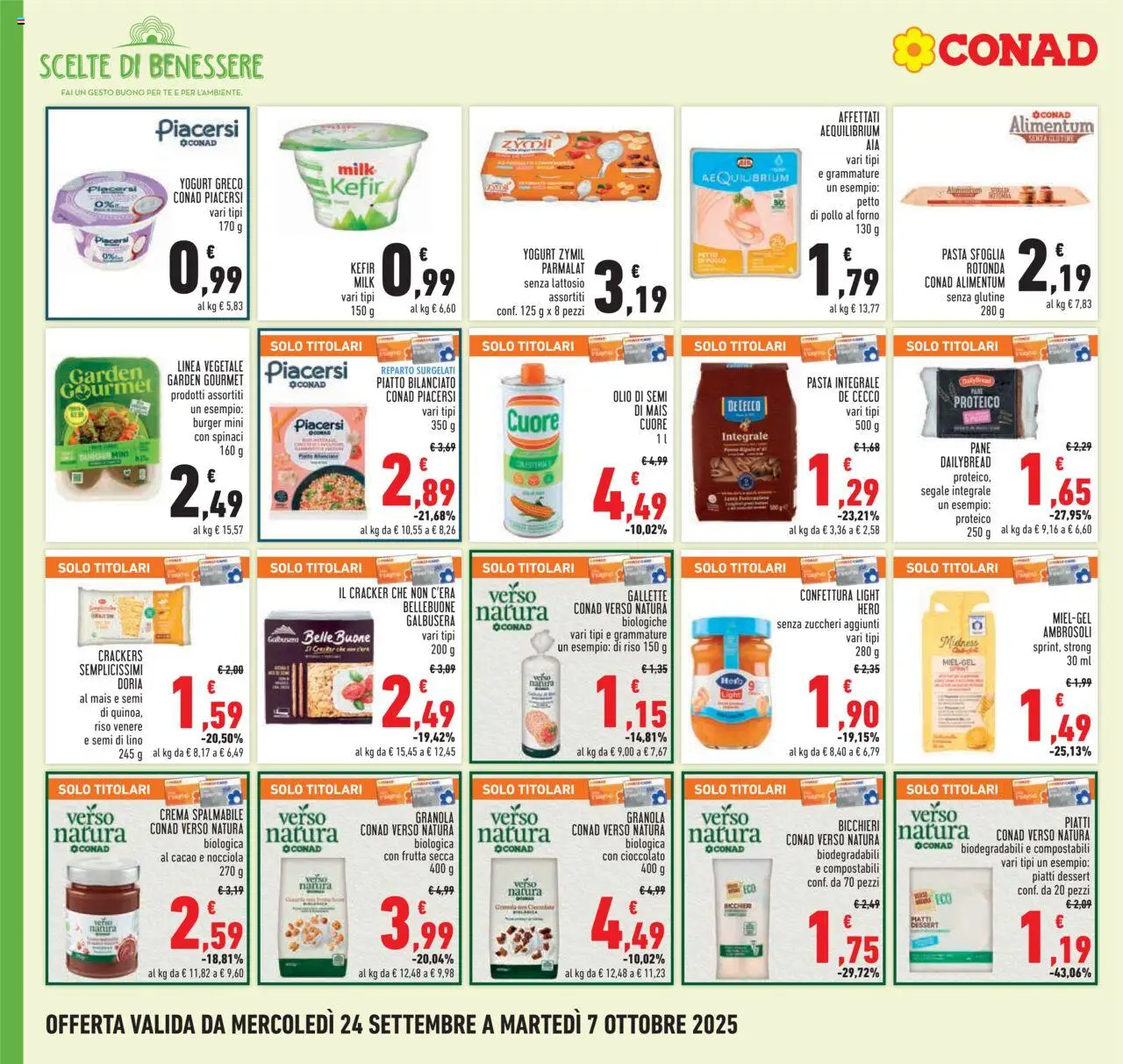 Volantino Conad del 24.09.2025 | Pagina: 12 | Prodotti: Pasta sfoglia, Frutta, Piatto, Forno