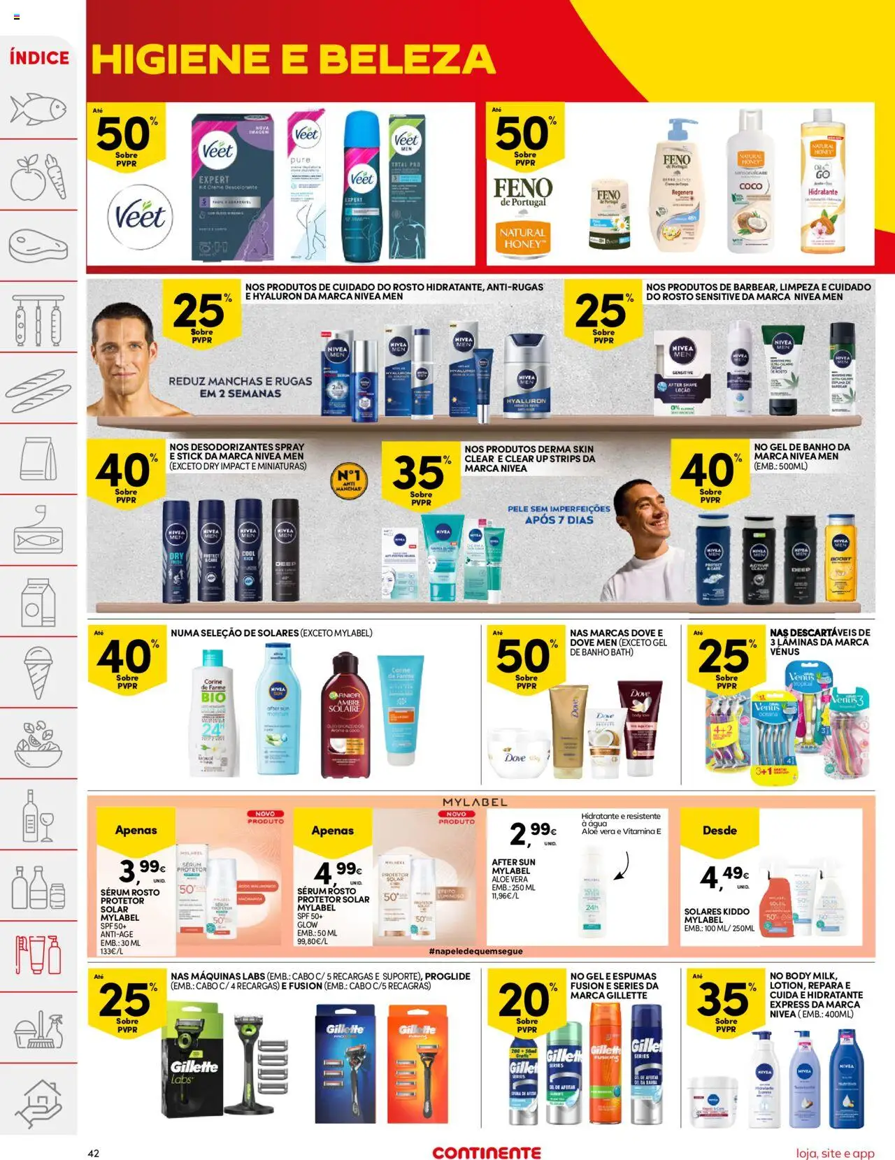 Continente folheto │ válido de 03.06.2025 | Página: 42 | Produtos: Agua, Protetor solar, Gel de banho, Creme