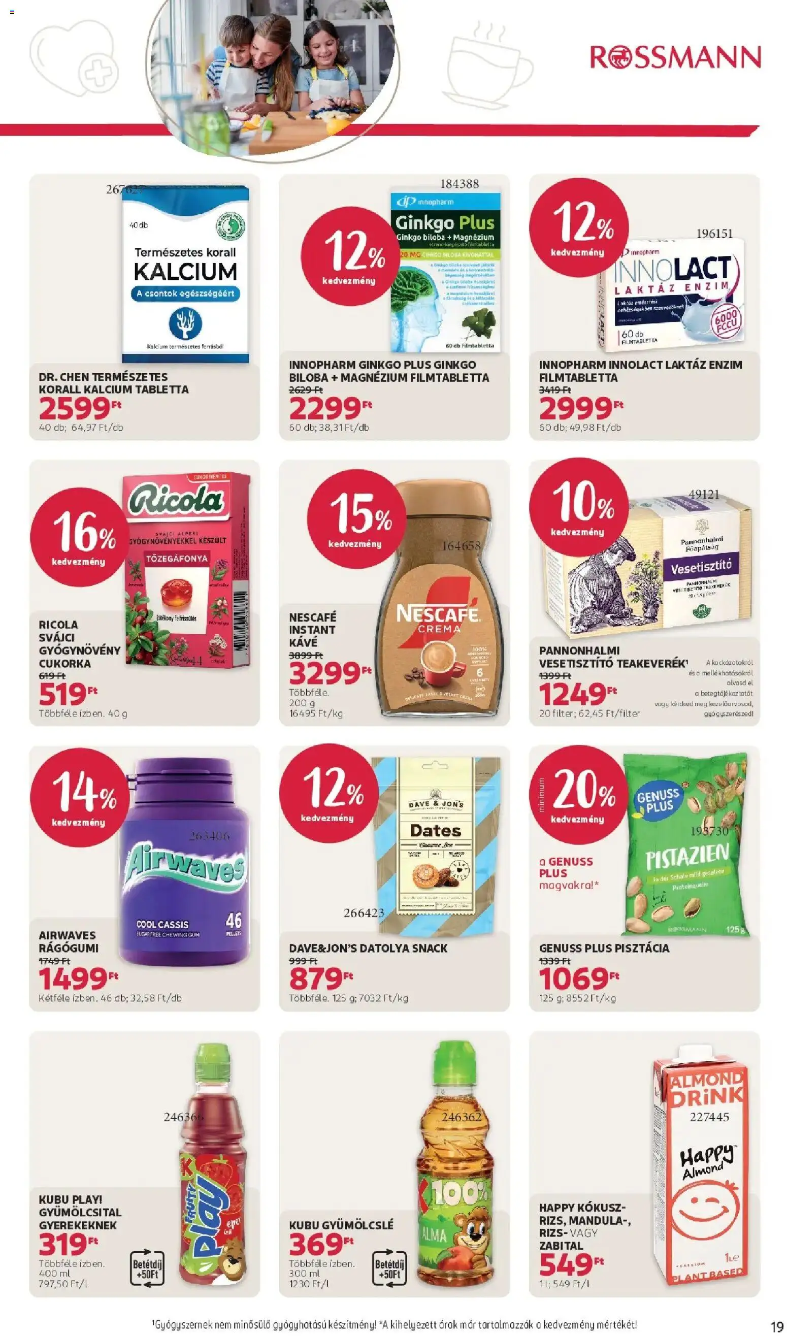 Rossmann akciós ujság - amely érvényes a következő dátumtól: 05.01.2026 | Oldal: 19 | Termékek: Rágógumi, Gyümölcslé, Pisztácia, Instant kávé