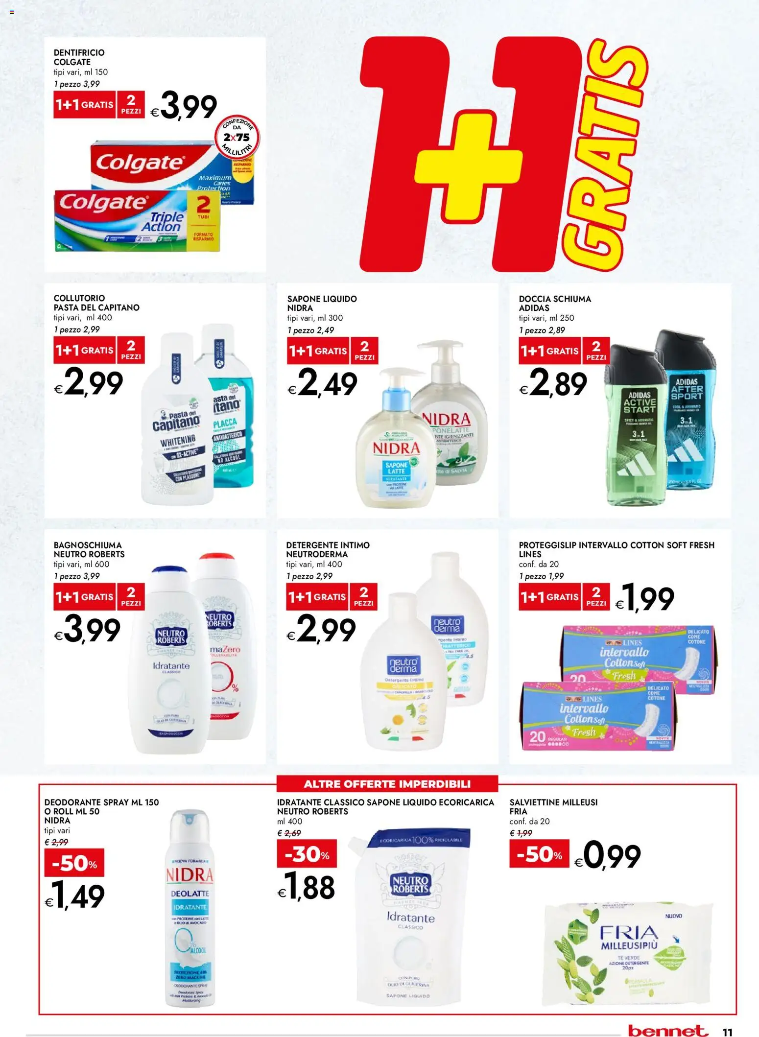 Volantino bennet del 23.04.2026 | Pagina: 11 | Prodotti: Tè, Intimo, Avocado, Doccia
