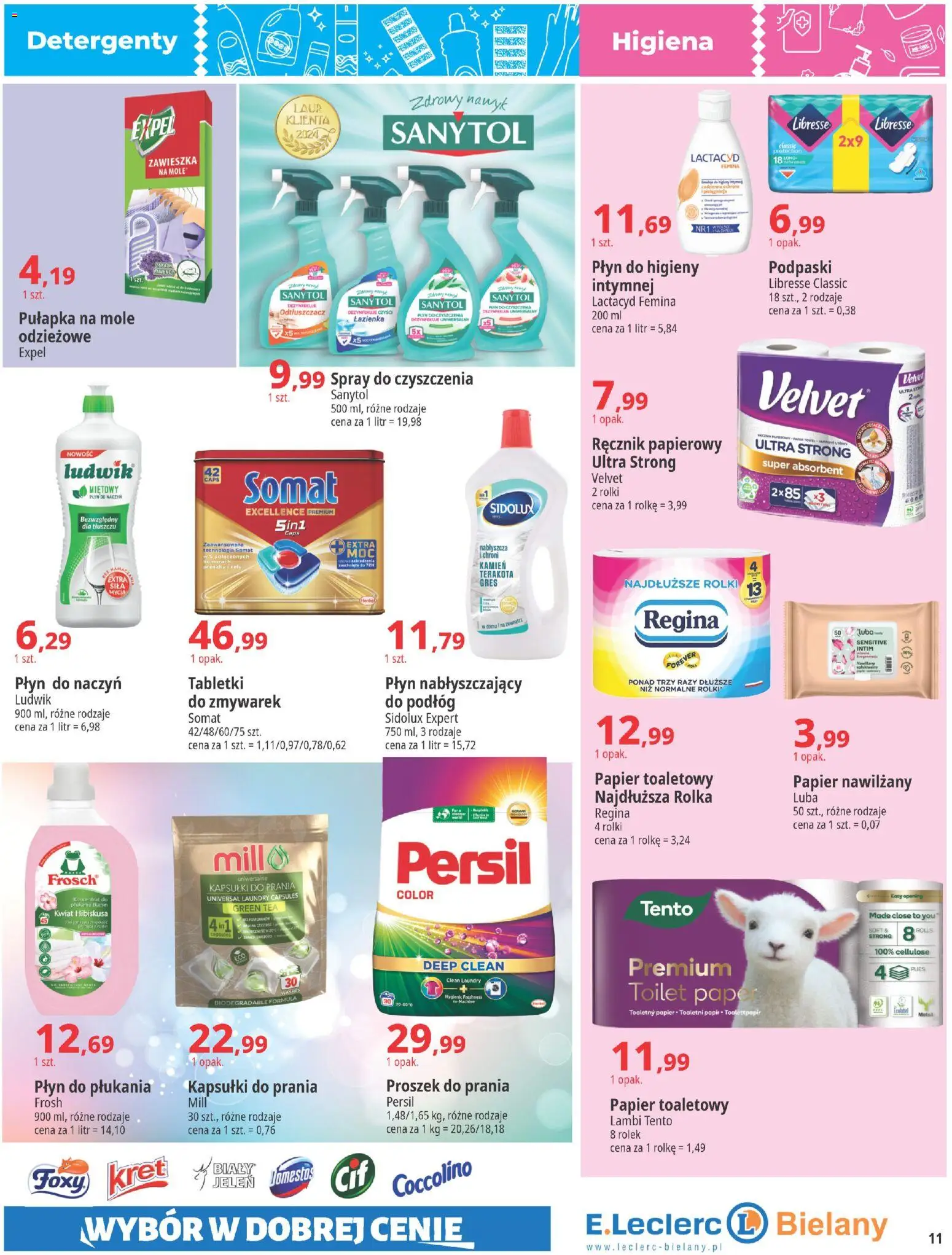 E.Leclerc Gazetka - Warszawa Bielany od 28.10.2025 | Strona: 11 | Produkty: Persil, Rolki, Domestos, Kapsułki do prania