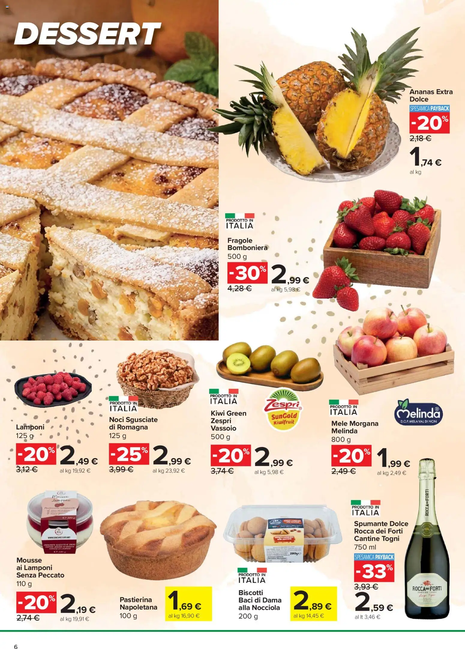 Volantino Carrefour del 24.03.2026 | Pagina: 6 | Prodotti: Lamponi, Fragole, Ananas, Vassoio